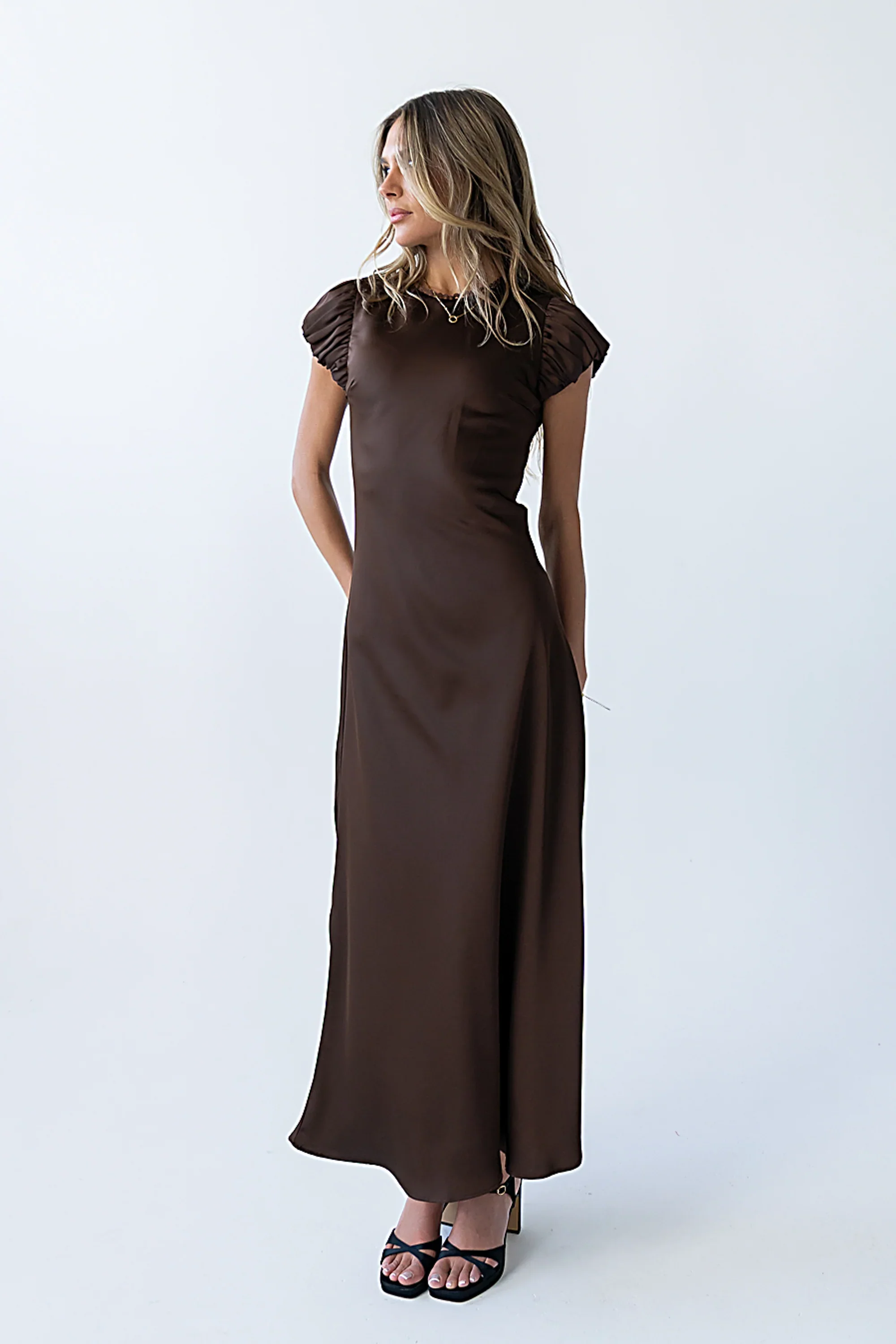 Ellianna Maxi Dress in Dark Brown - luluinthesky