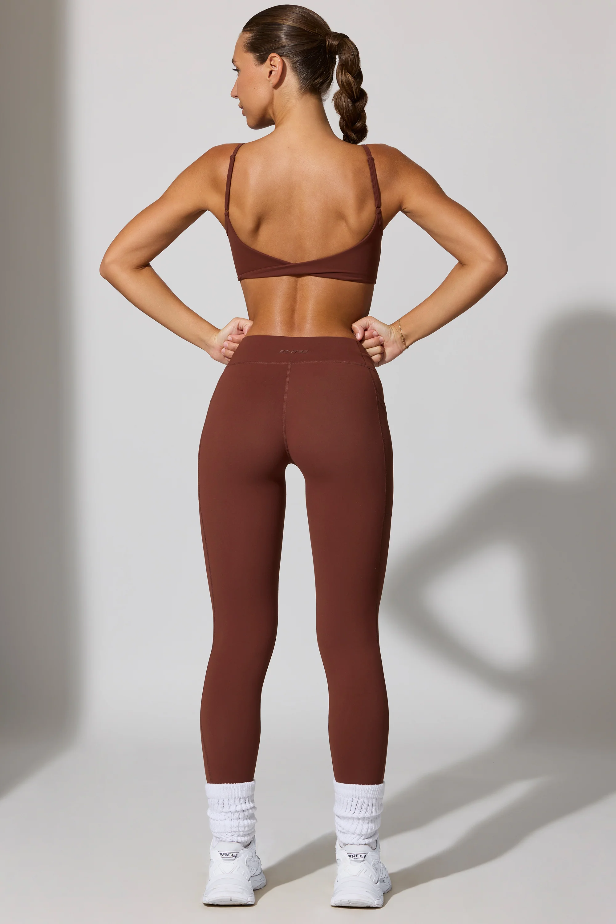 Full Length Leggings with Pockets in Brown