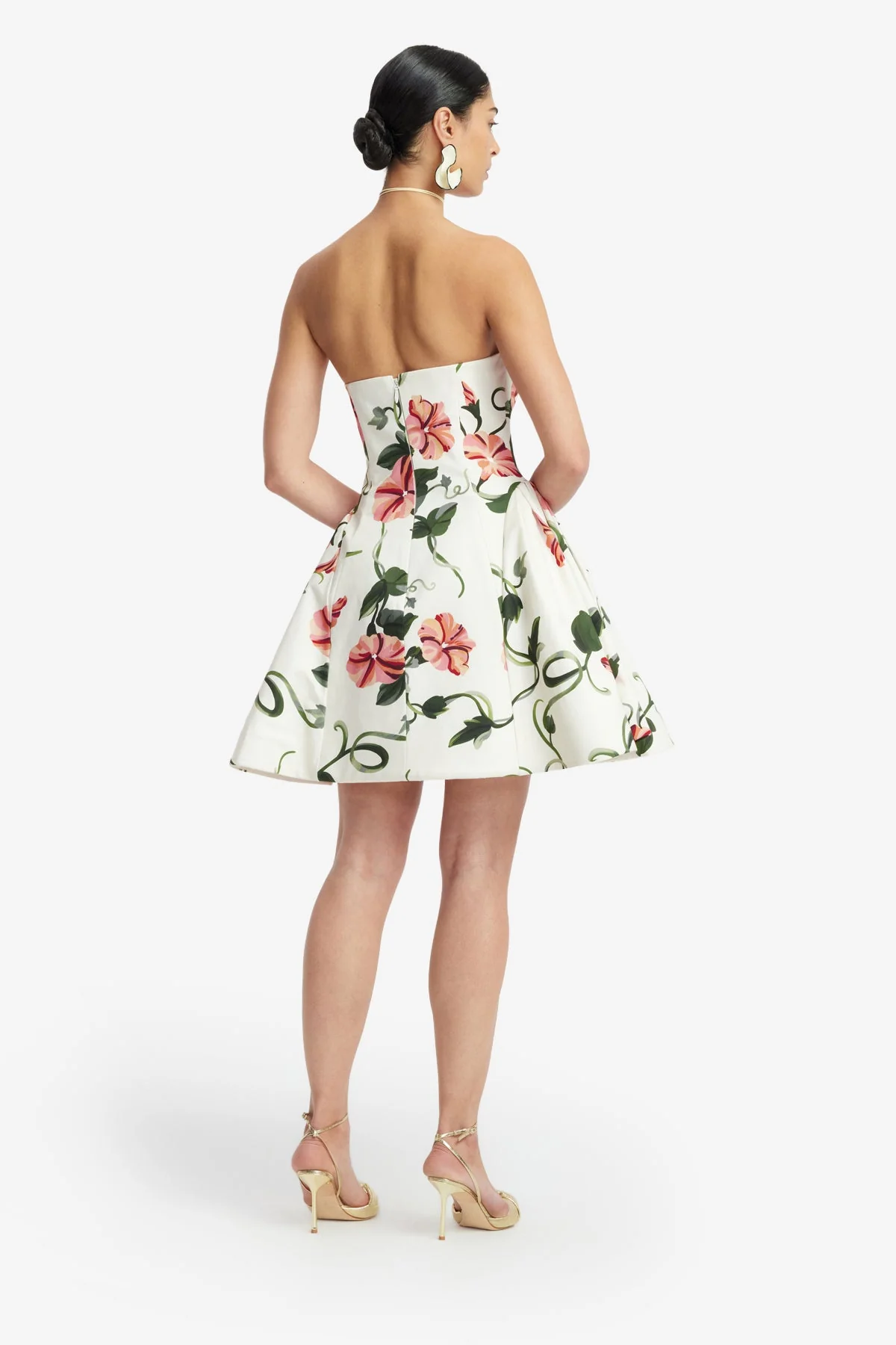Reese Bustier Mini Dress - Vine Print in Snow
