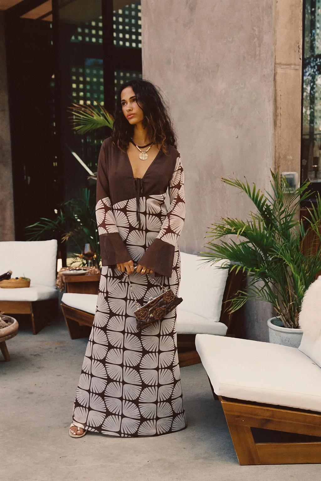 Thea Block Print Maxi Dress