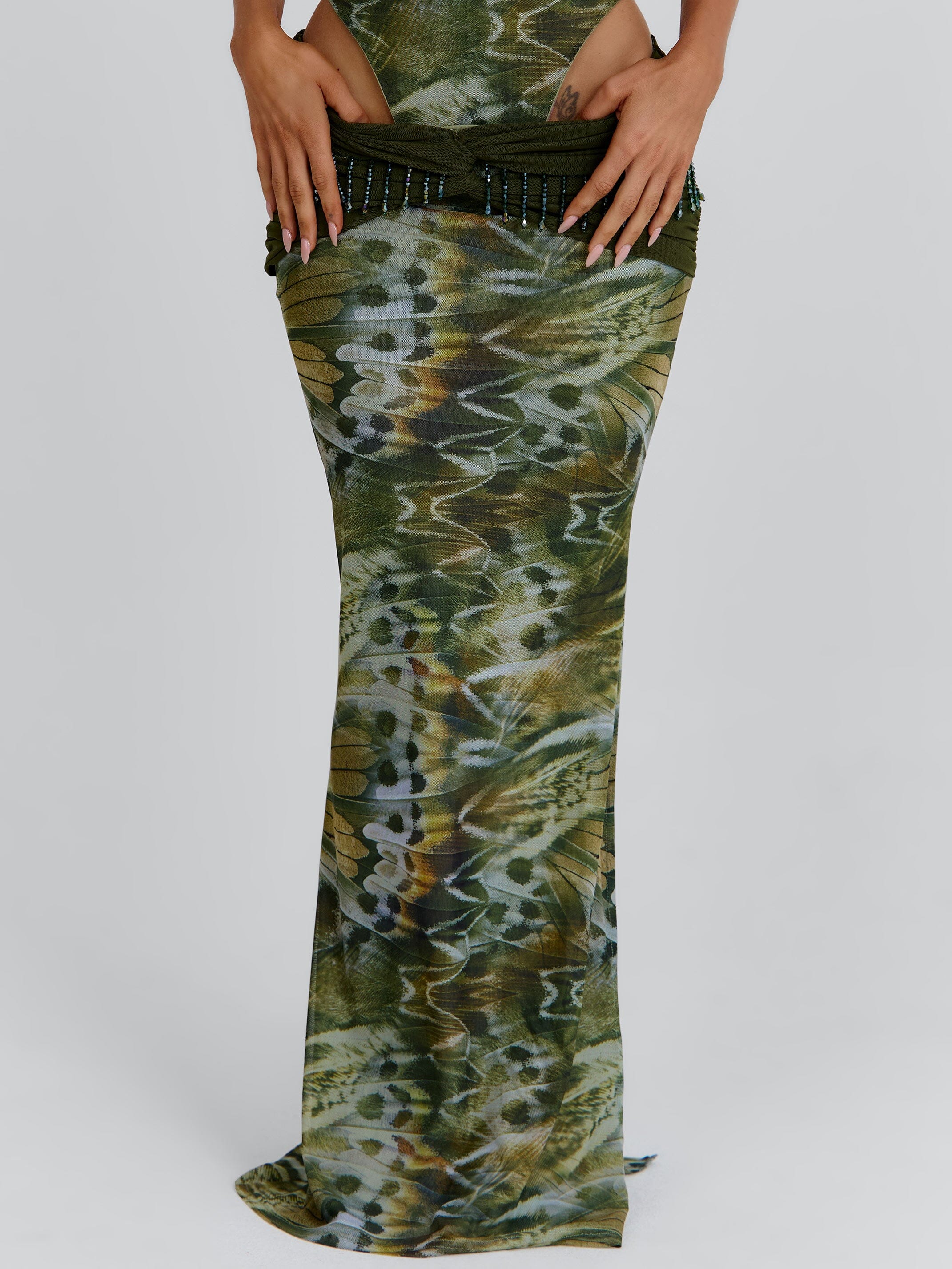 CLARISSE MAXI SKIRT ECRU WINGS