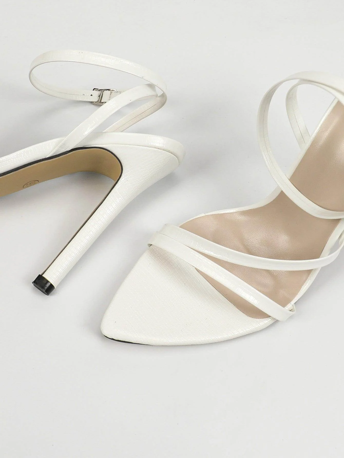 Faux Leather  Ankle Strap  Stiletto heel Sandals 816655925411