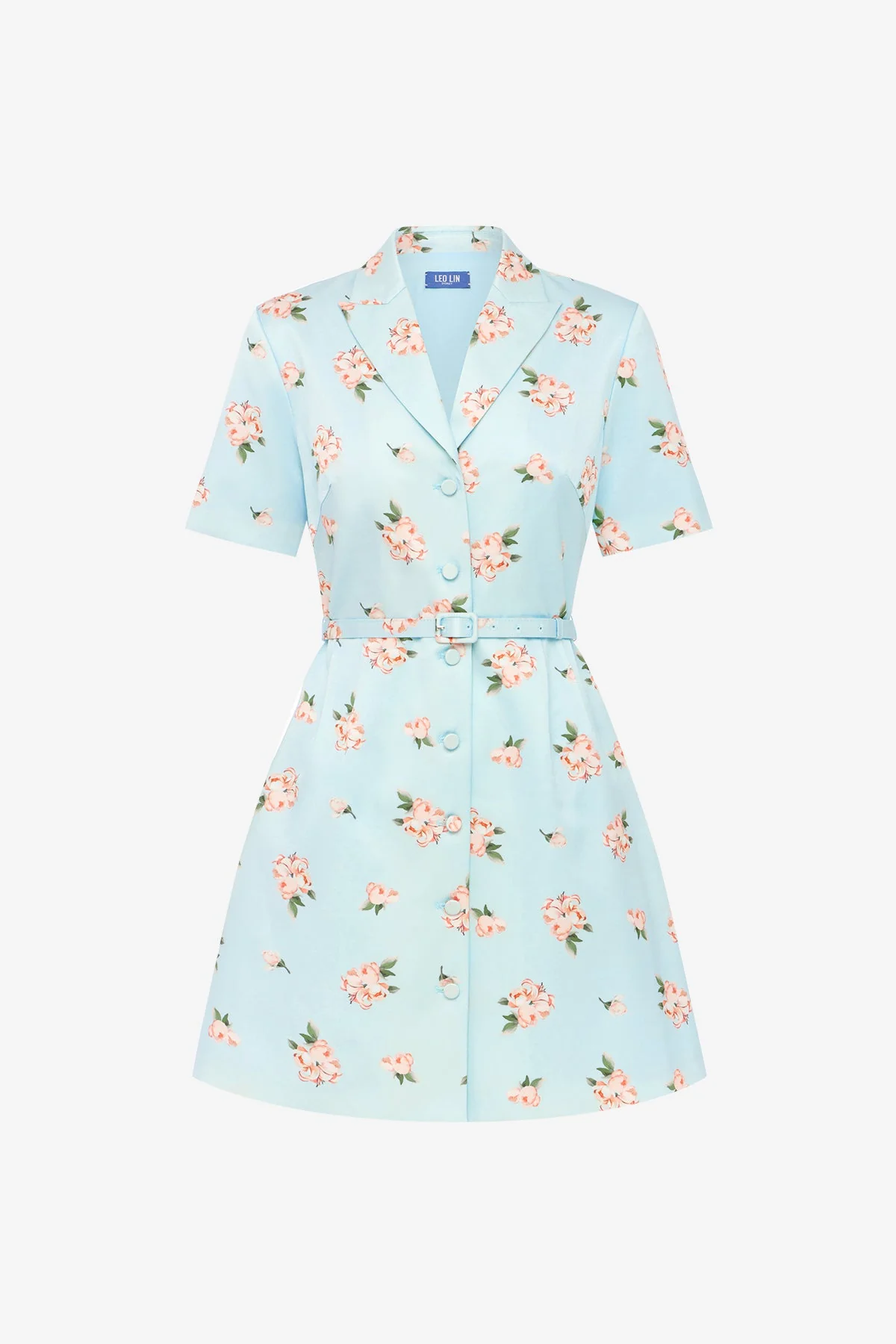 Brigitte Mini Dress - Ditsy Floral Print in Blue