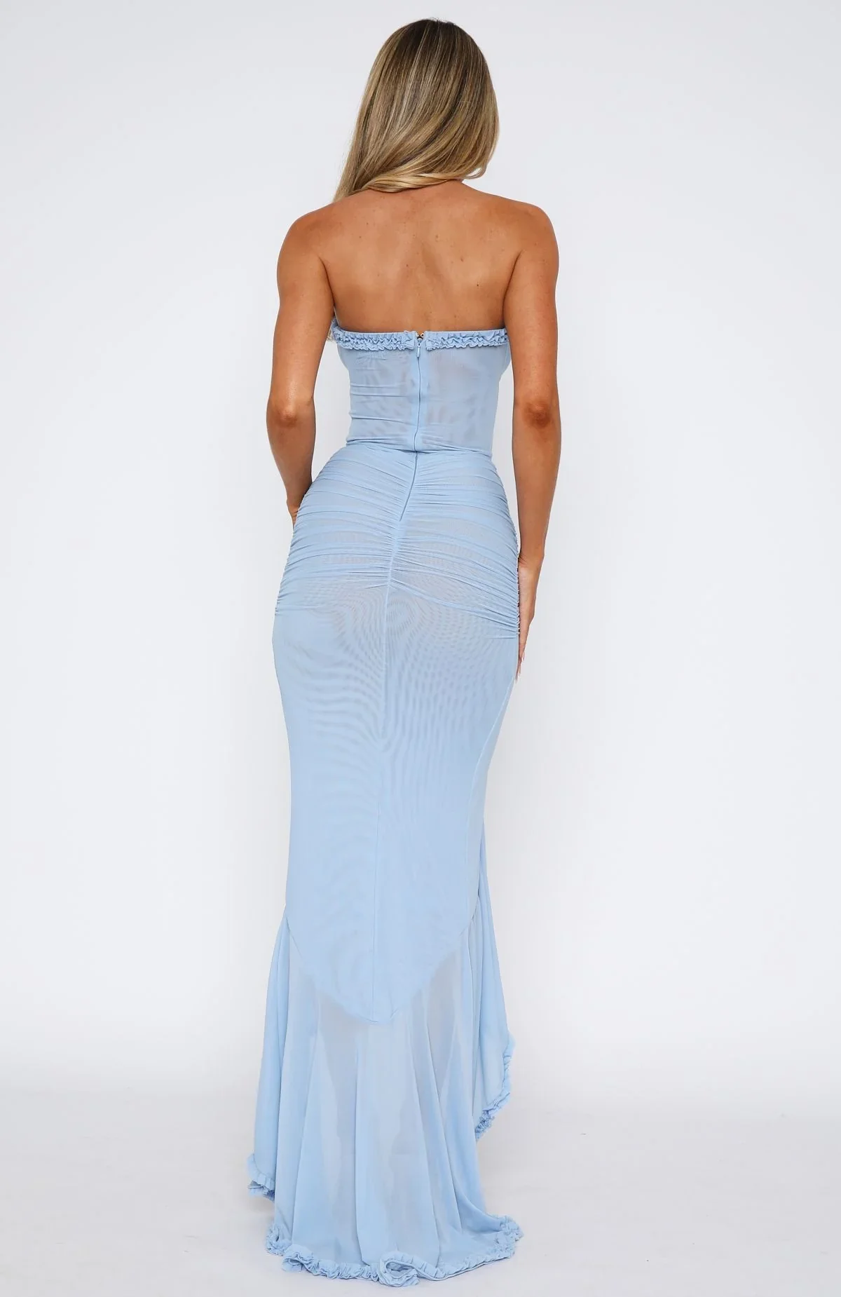 Still Got It Mesh Maxi Dress Sky Blue