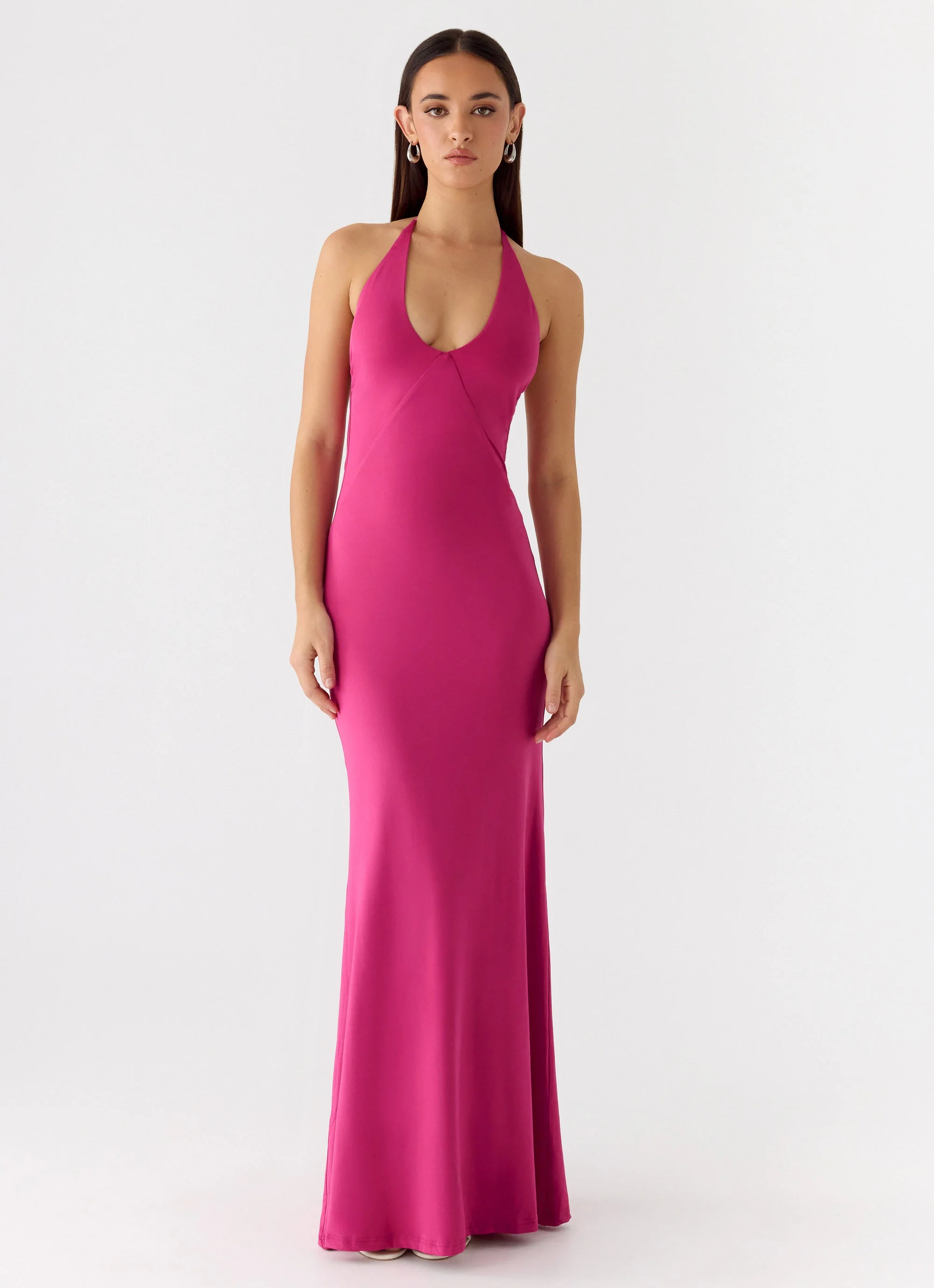 Have Your Attention Maxi Dress - Fuchsia