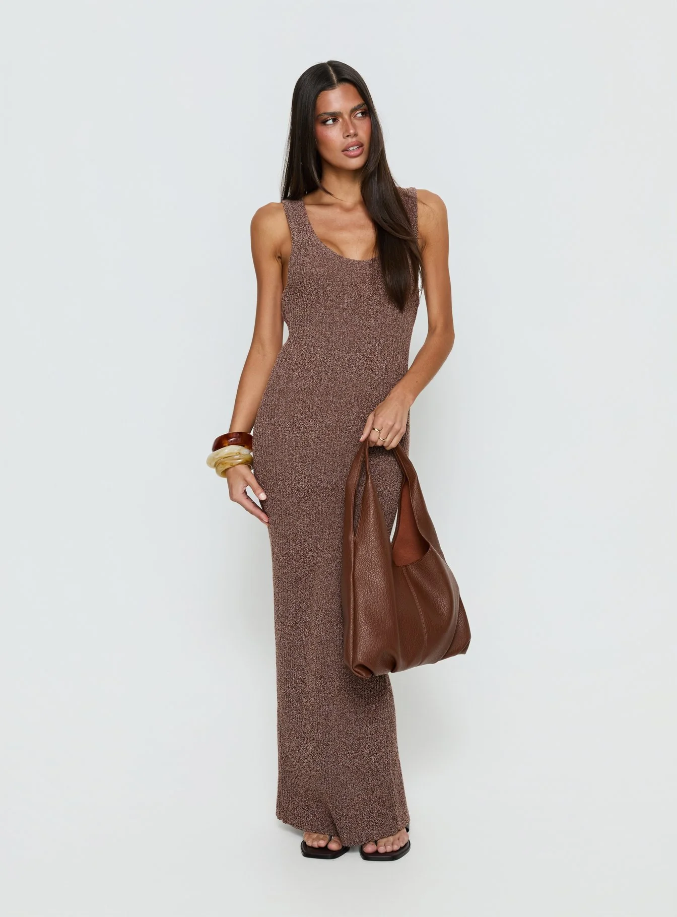 Imirisa Scoop Knit Maxi Dress Mocha