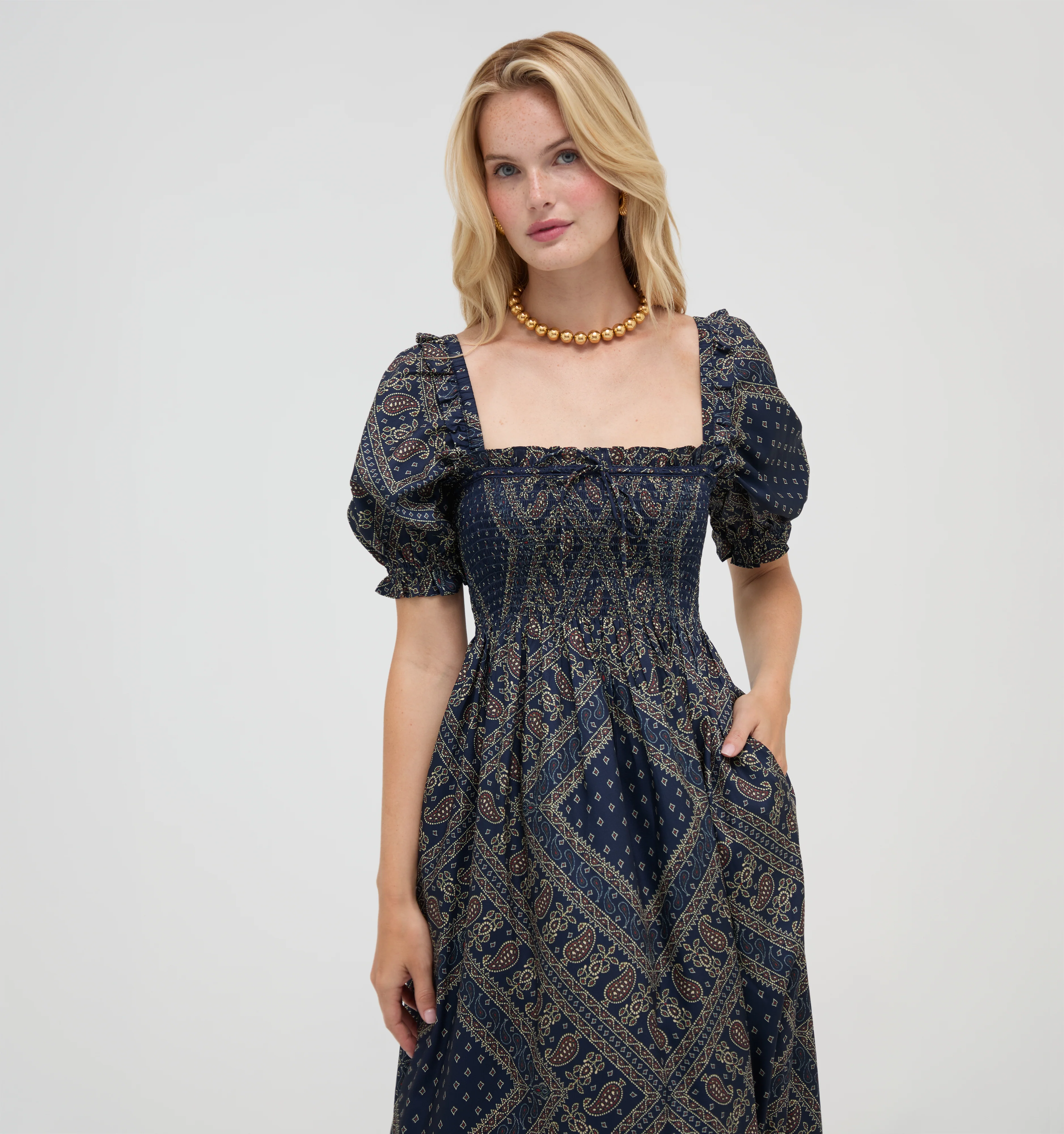 The Scarlett Nap Dress - Carnaby Scarf Navy