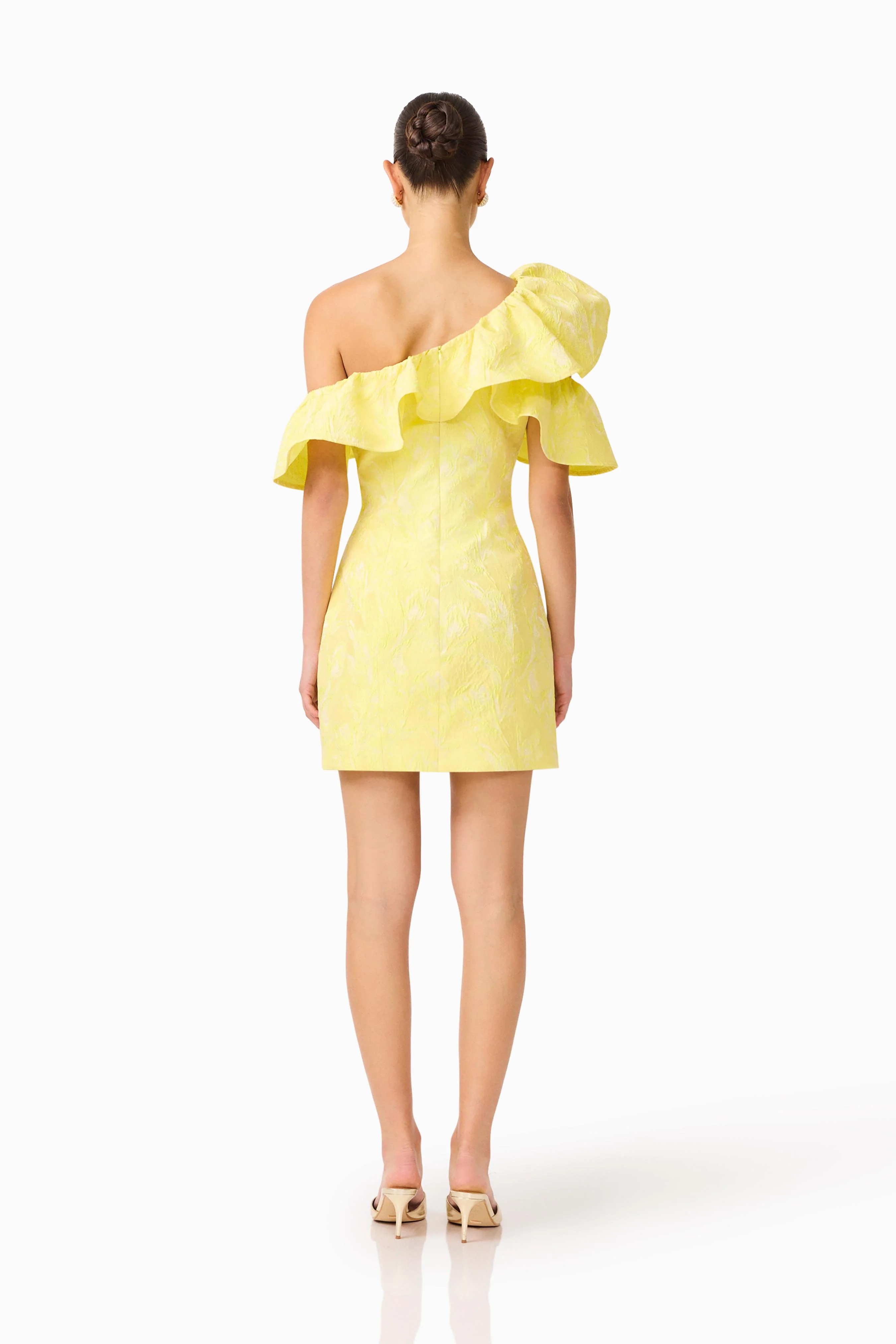 Luella One Shoulder Mini Dress in Yellow