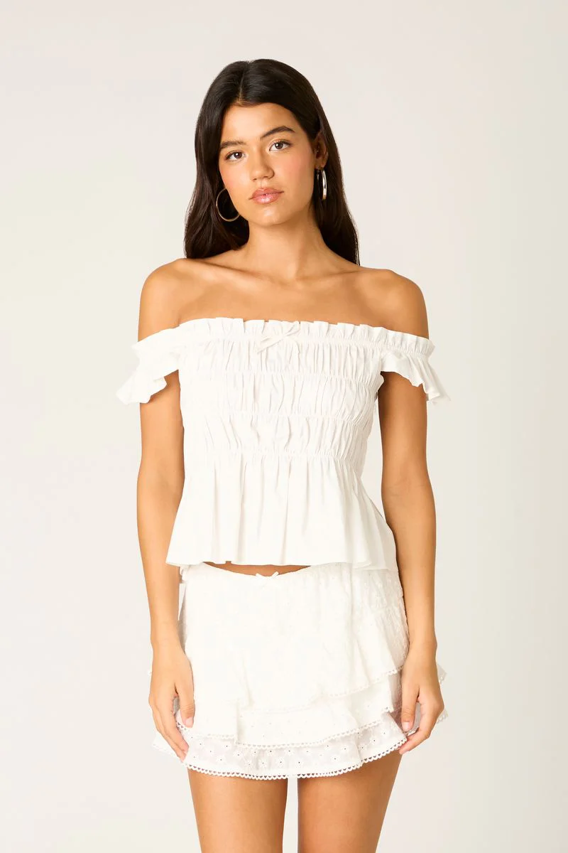 Off-The-Shoulder Smocked Top