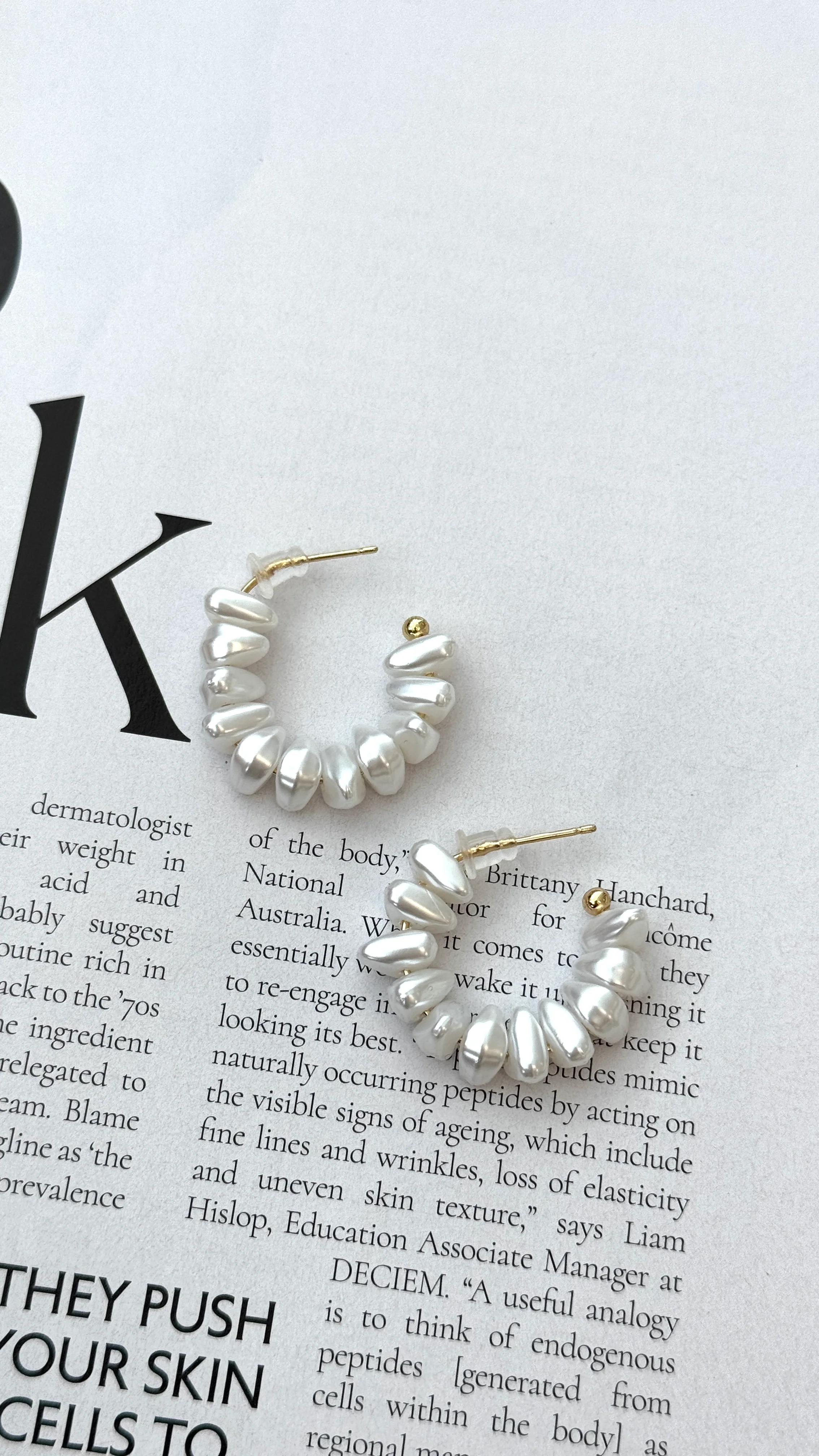 Yasar 18K Gold Pearl Hoop - Gold / Pearl