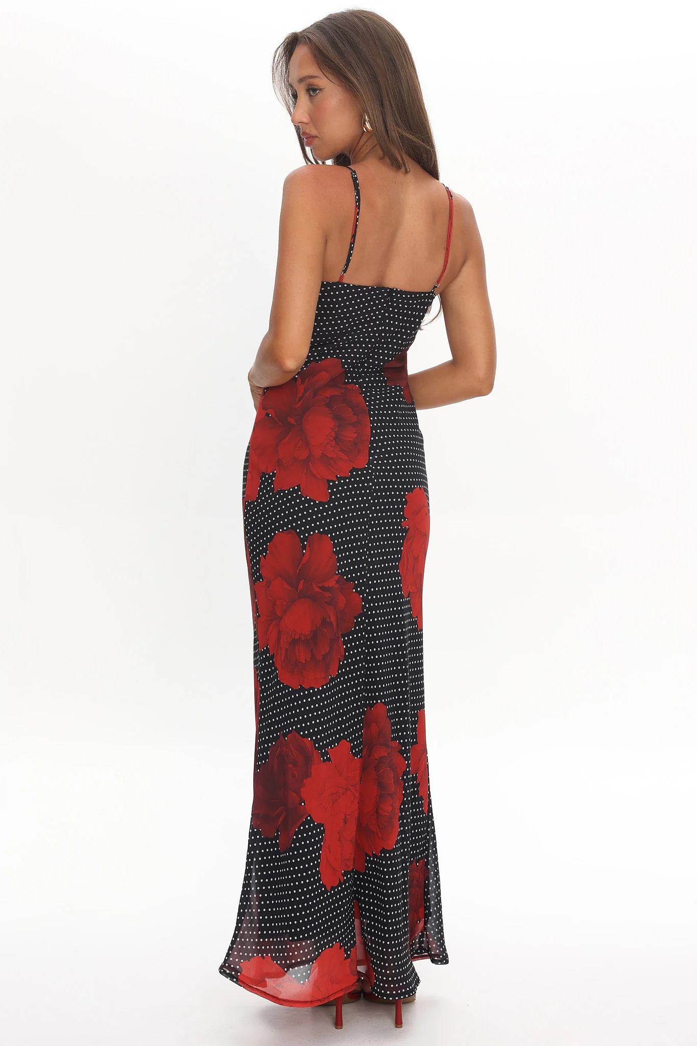 High Roller Rosette Maxi Dress Print Black - luluinthesky