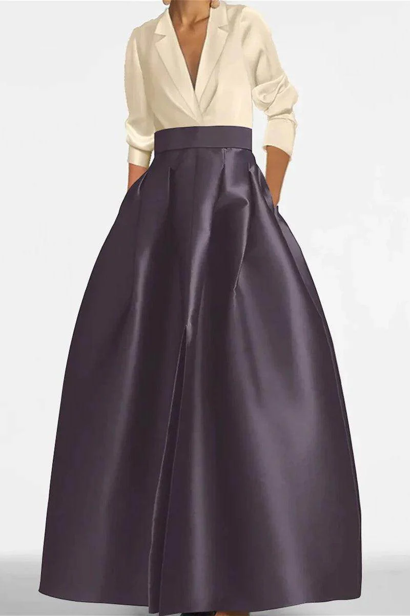 A Line Jewel Neck V-Neck Long Sleeves Mother Dresses CM0342