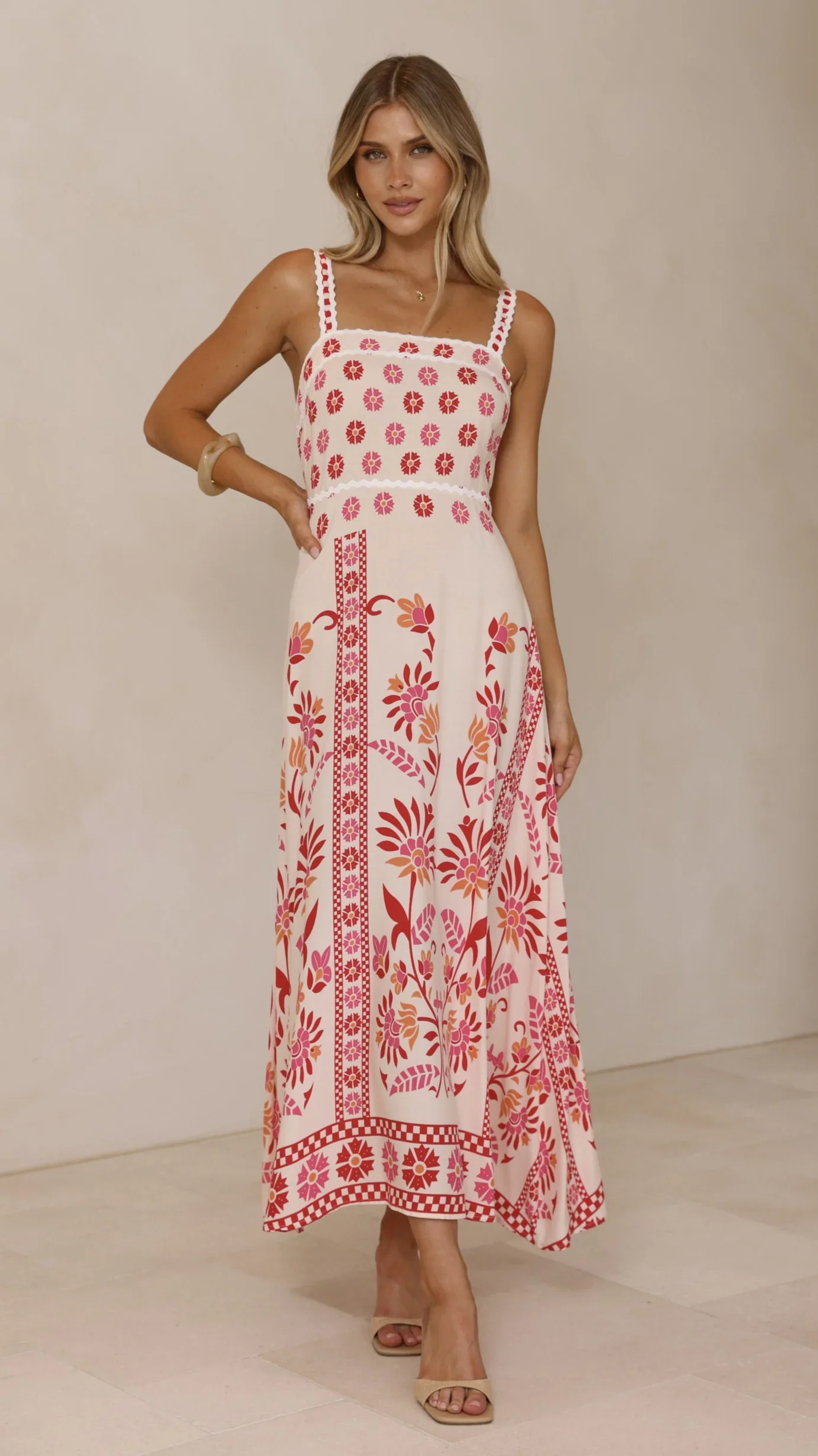 Michaela Maxi Dress - Pink Floral
