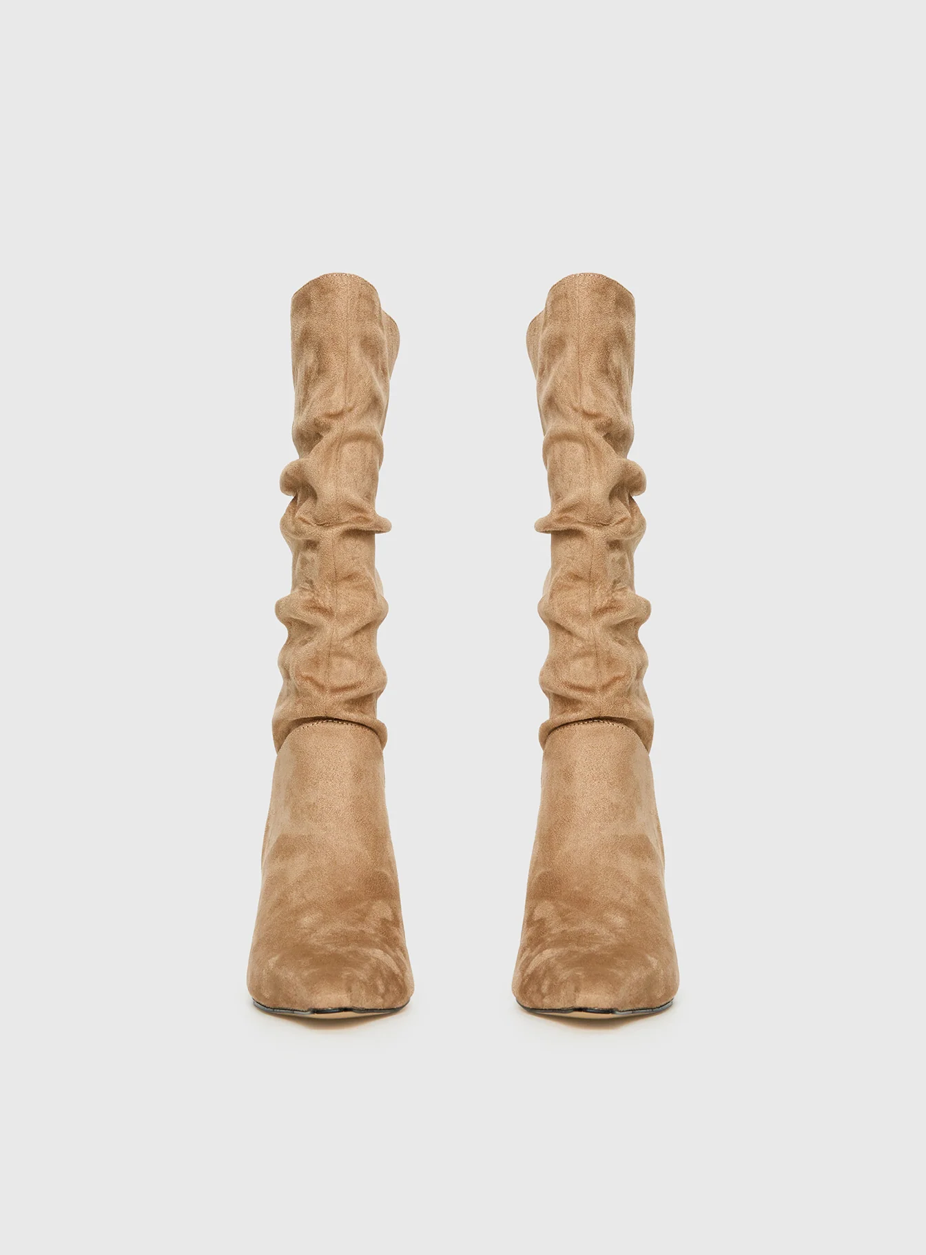 Such A Charmer Faux Suede Scrunch Boot Tan