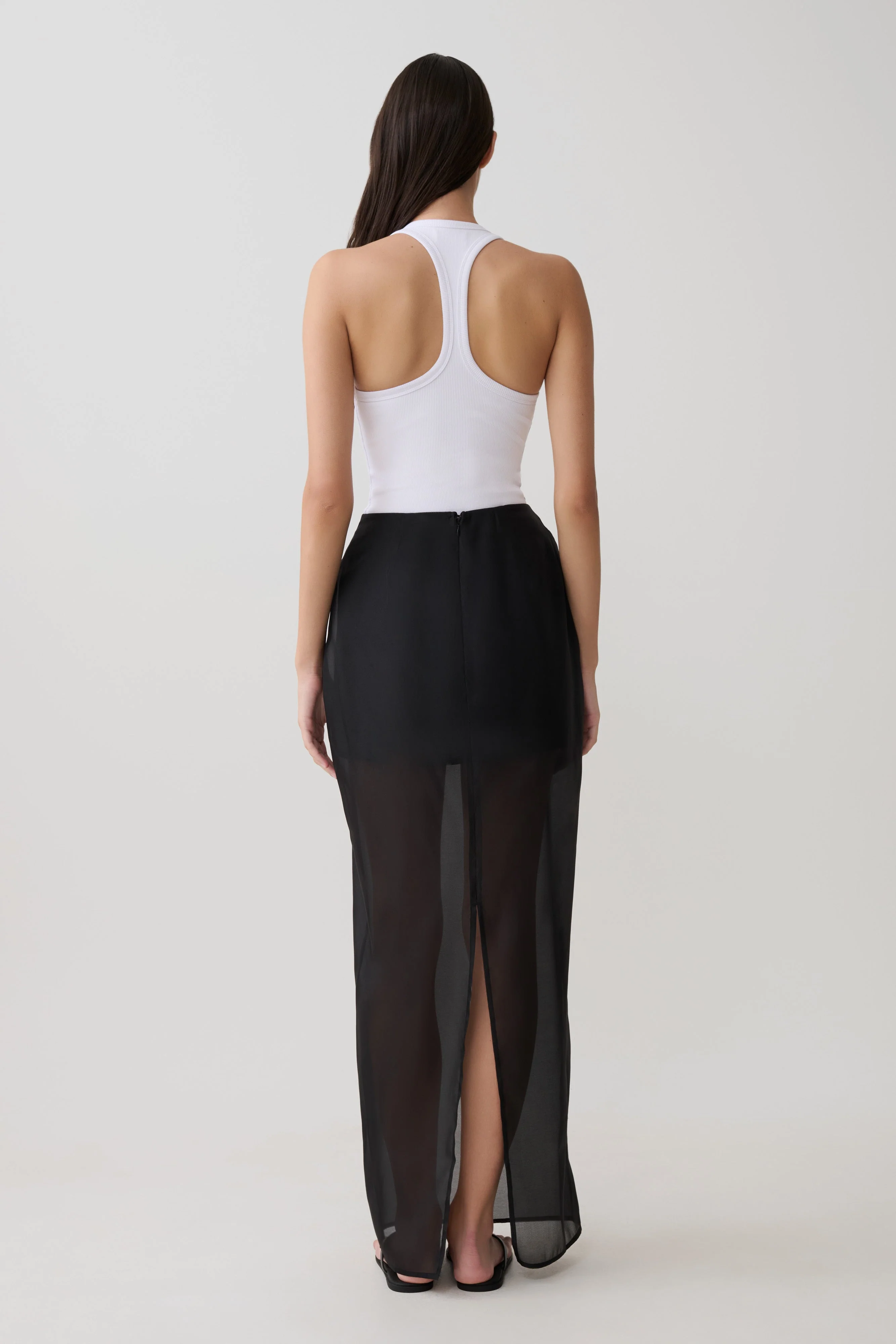 Ximena Organza Maxi Skirt - Black