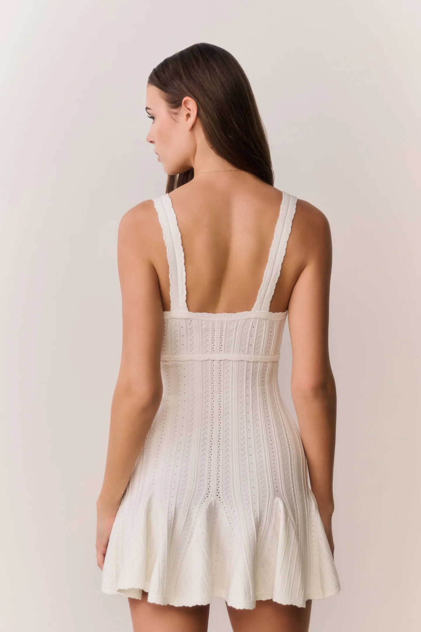 Tabatha Stretch Pointelle Mini Dress