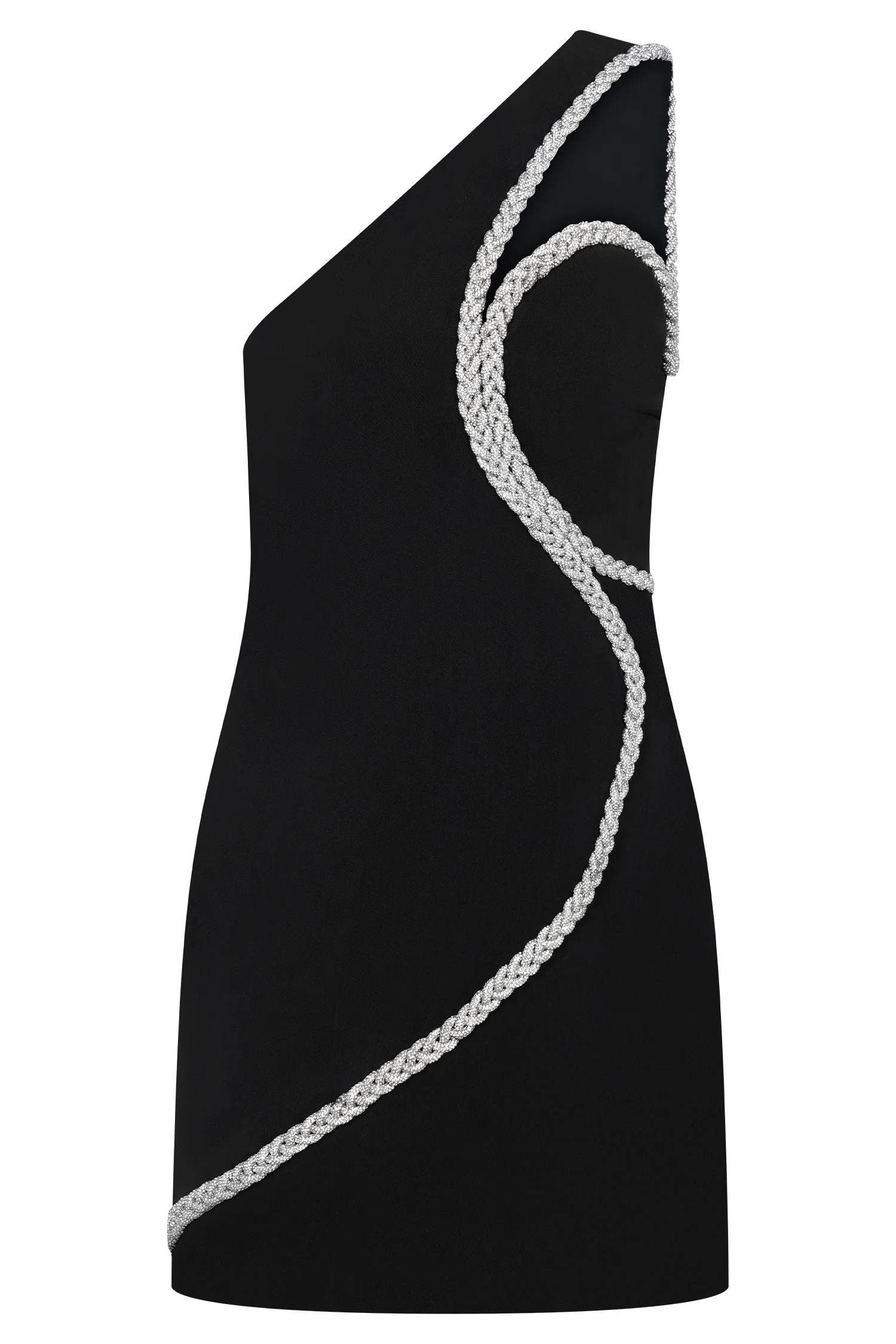 Eleonora Diamante Trim Mini Dress - Black