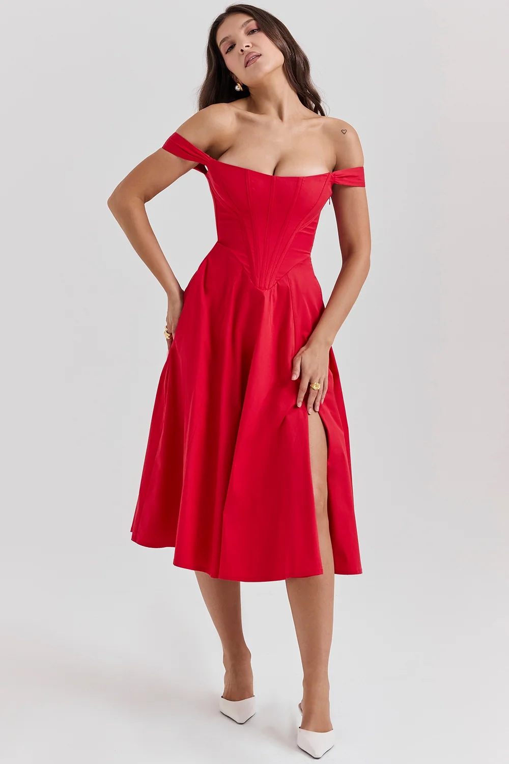scarlet midi sundress