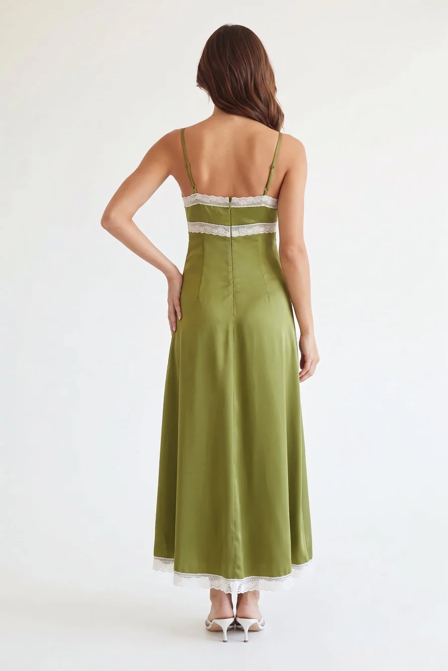 Robyn Lace Trim Satin Maxi Dress
