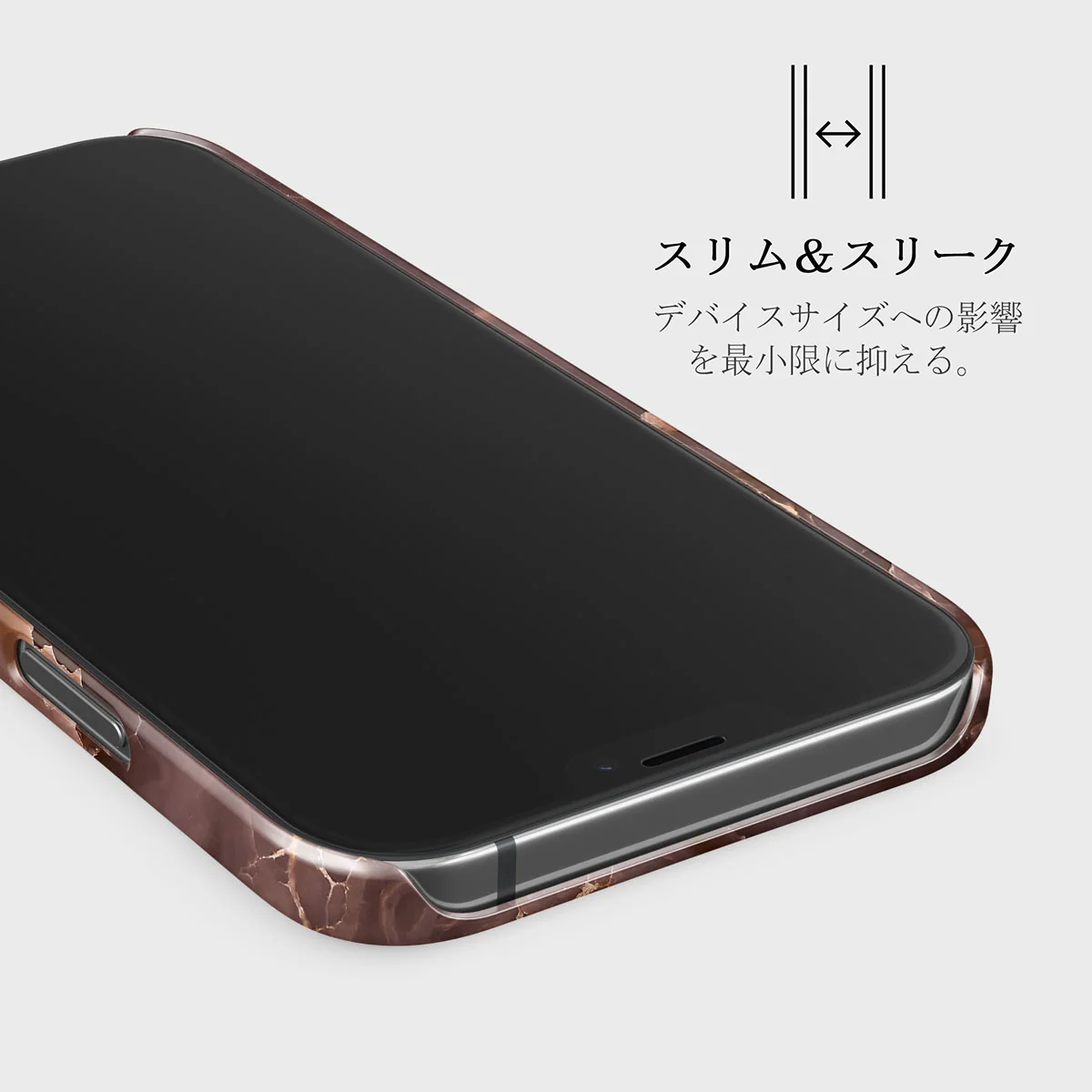 Fire Wood - Brown Marble iPhone 12 ケース