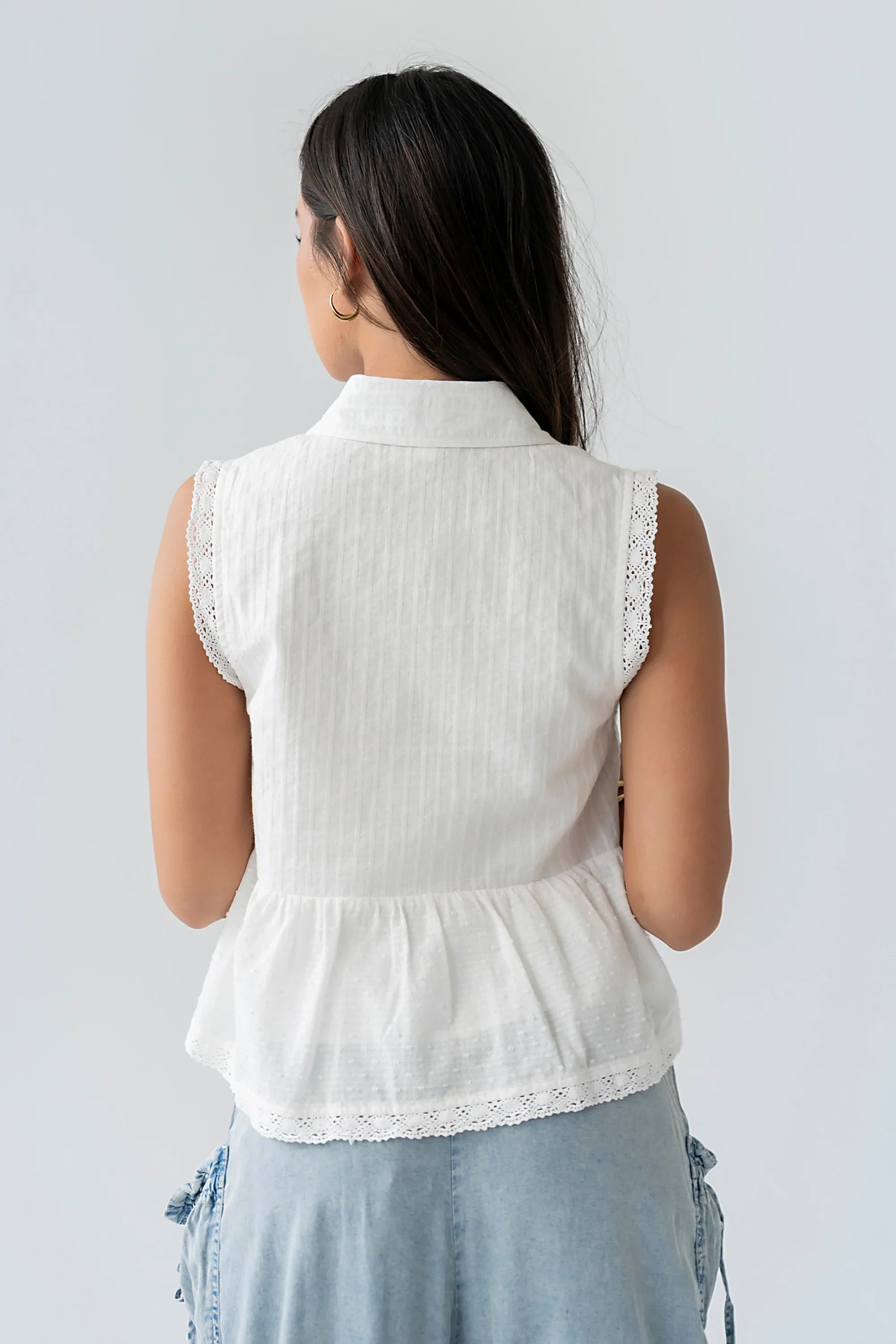 Julian Collared Blouse in Off White