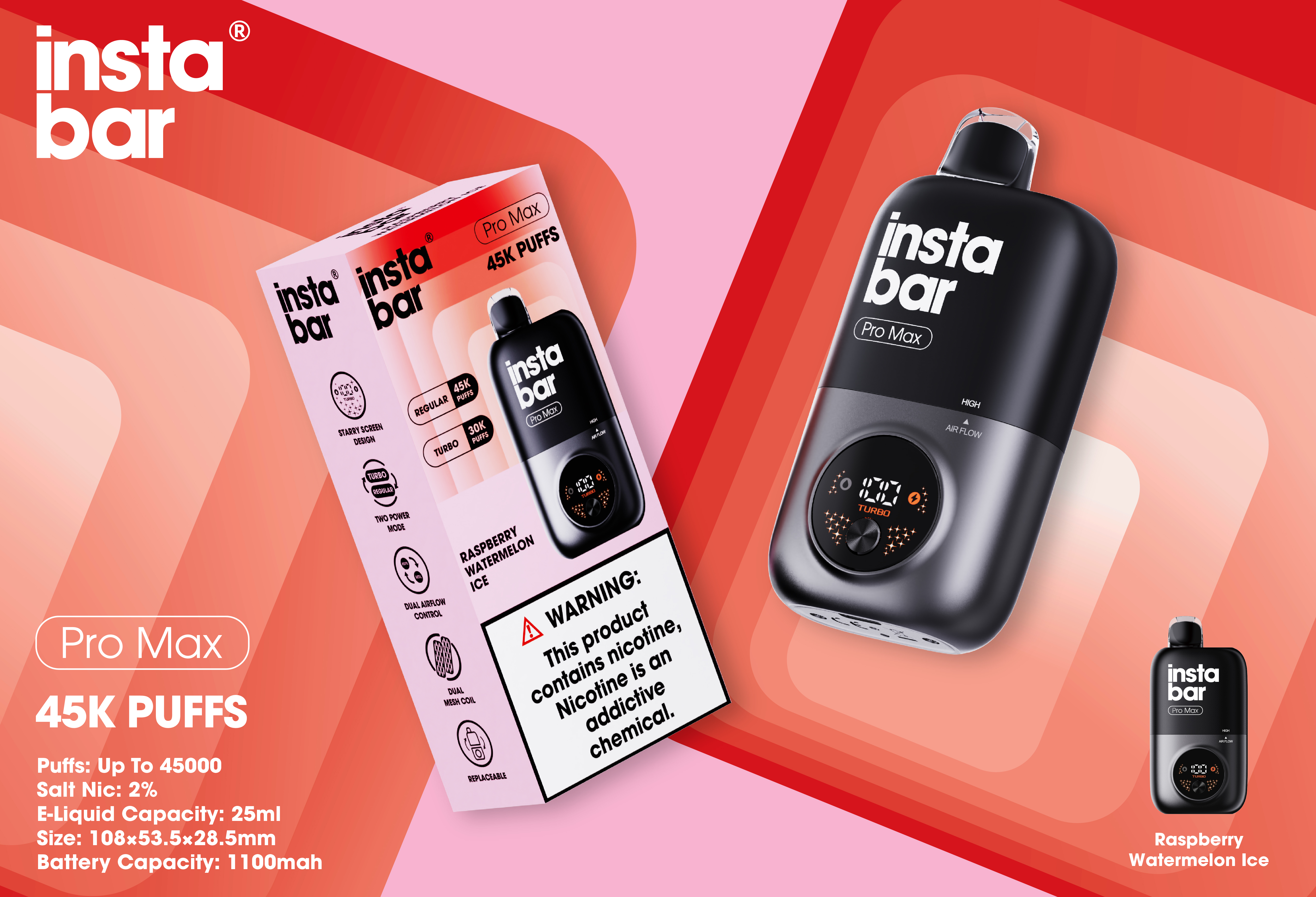 Instabar Pro Max 45K KIT(Urządzenie+Wymienny wkład)