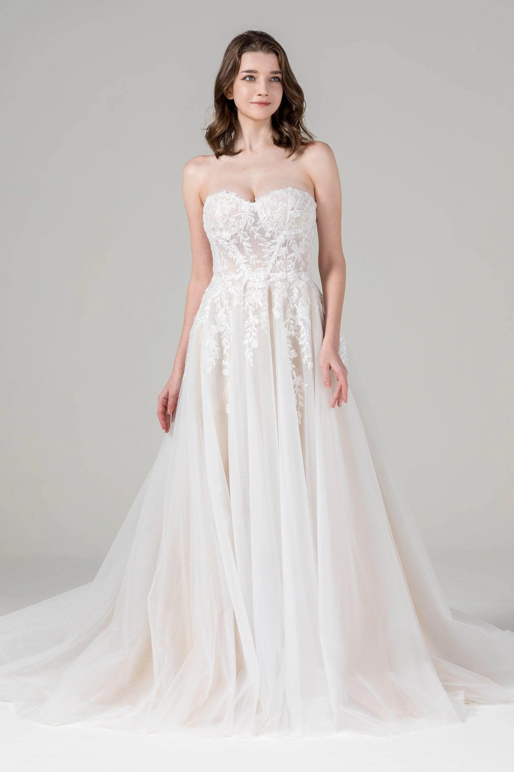 A-Line Court Train Tulle Lace Wedding Dress CW2584