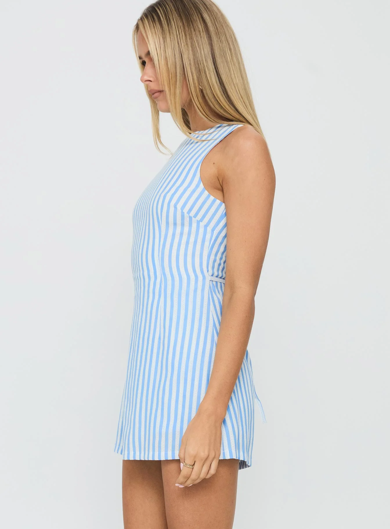 Yumiko Romper Blue Stripe