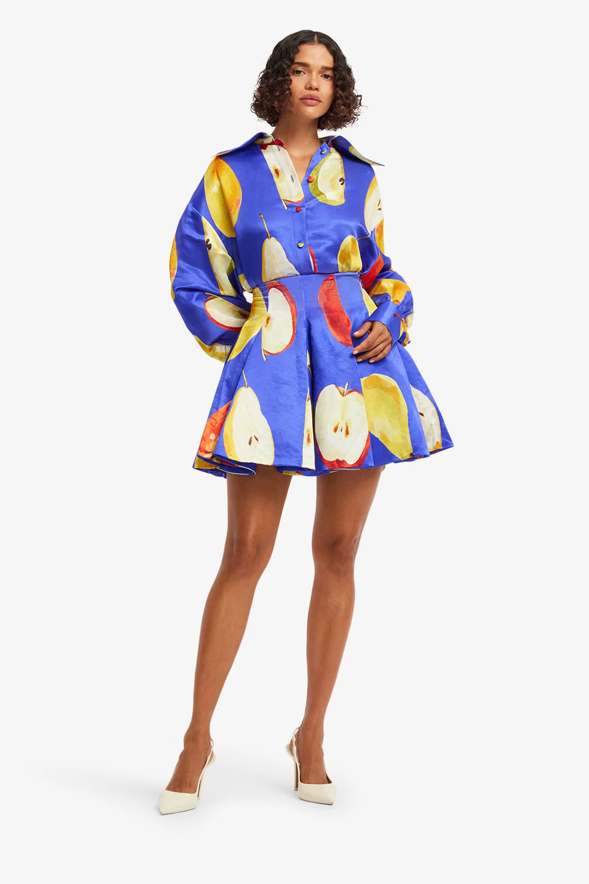 Kathleen Linen Blouse - Pear Print