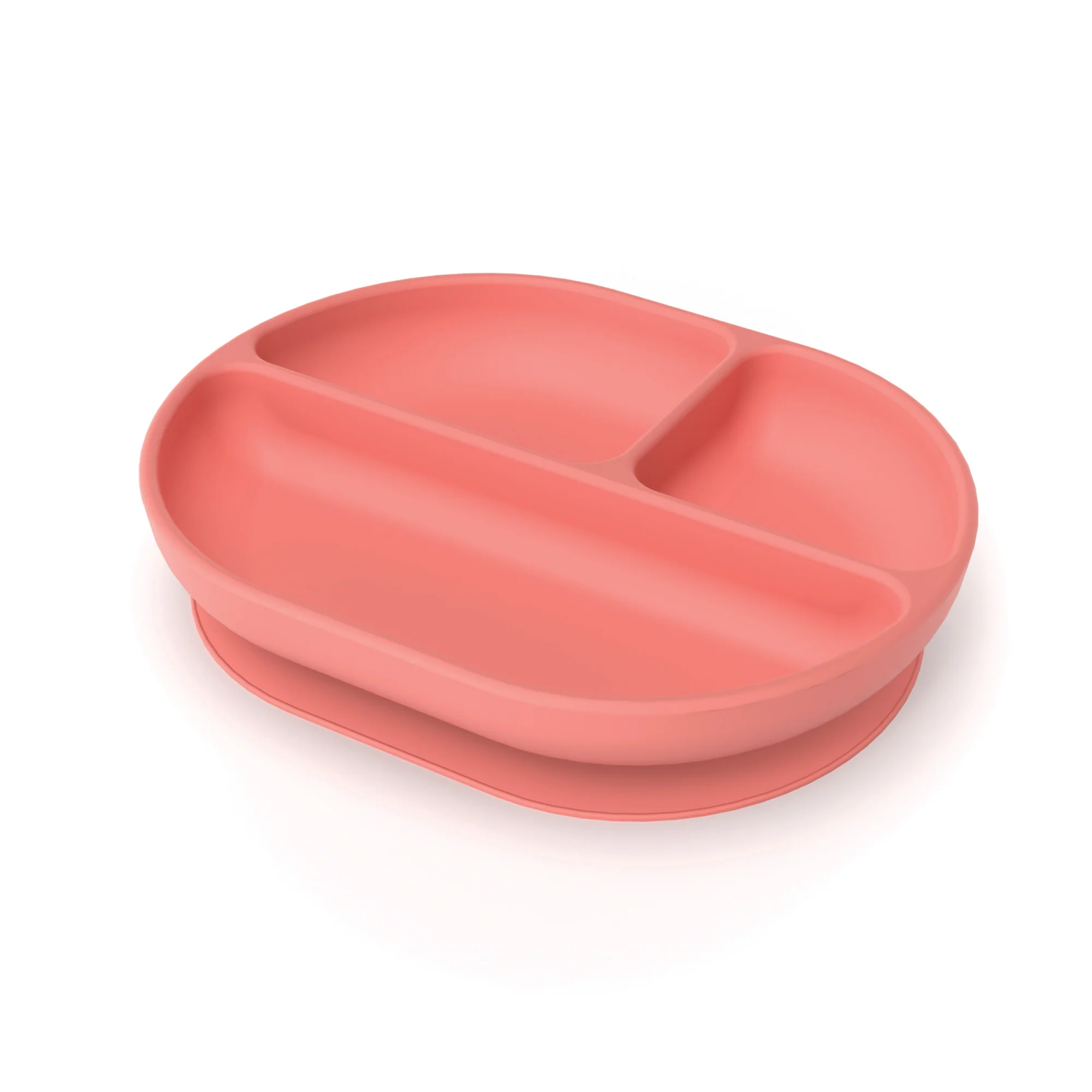 Vogeelle Silicone Divided Suction Baby Plate - Coral