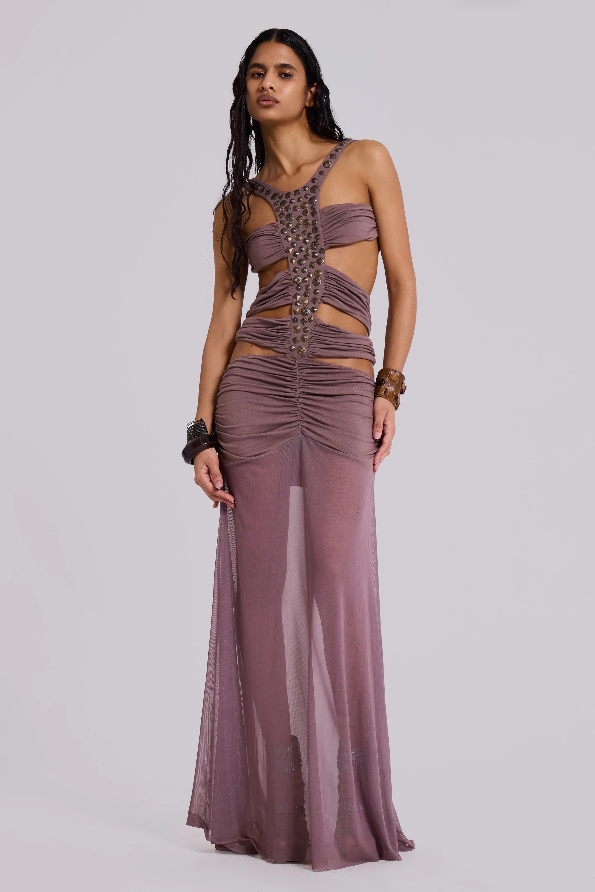 Hadassa Cut-Out Hand-Beaded Maxi Dress