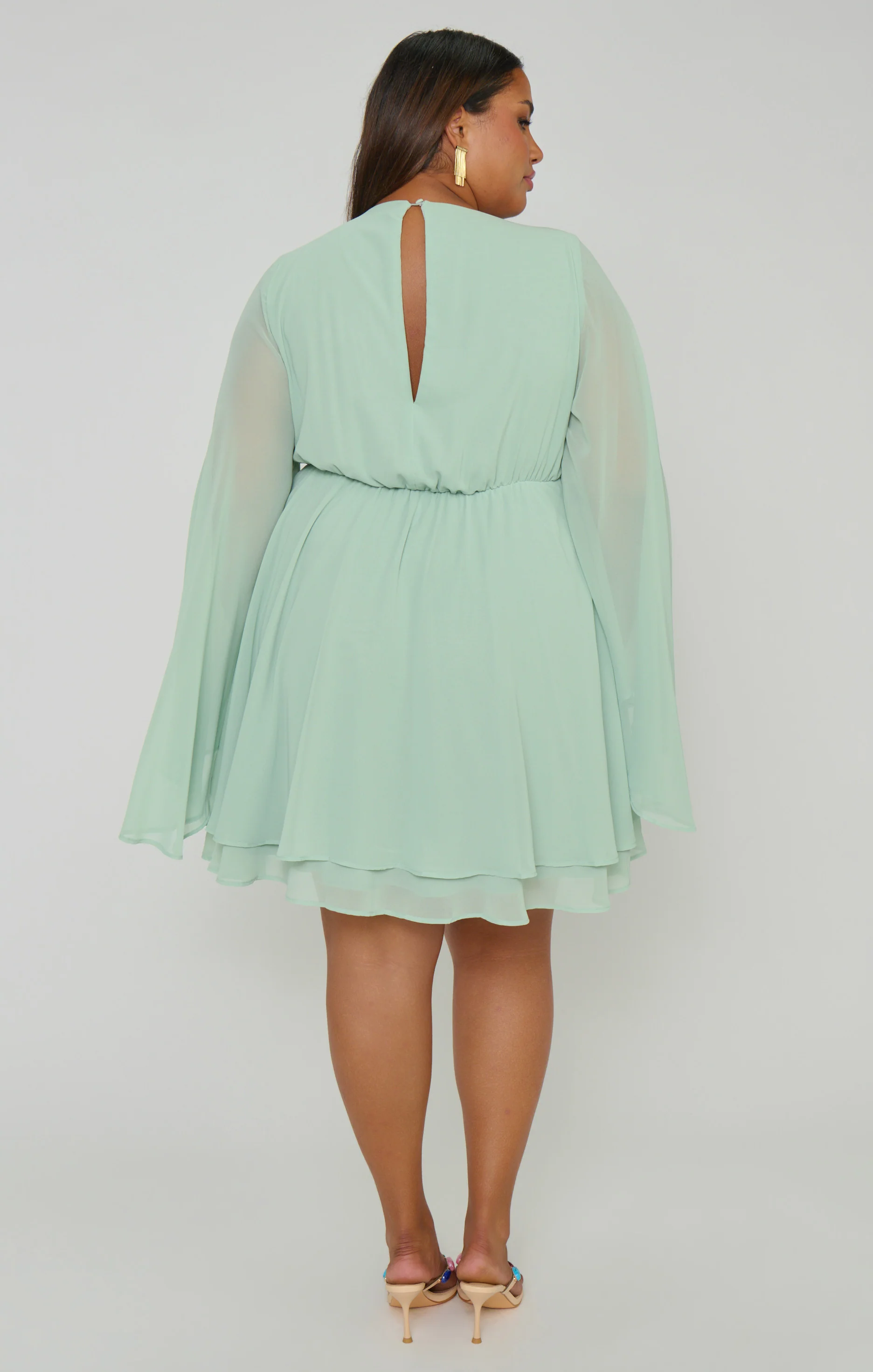 Robin Mini Dress ~ Sage Chiffon