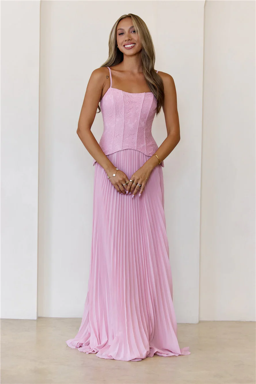 Refined Shine Maxi Dress Pink