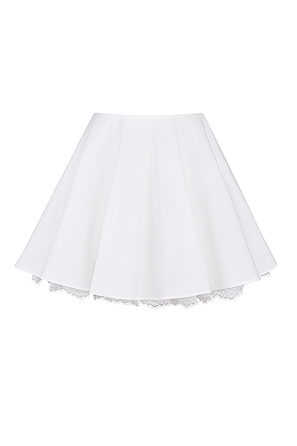 White Bow Mini Skirt