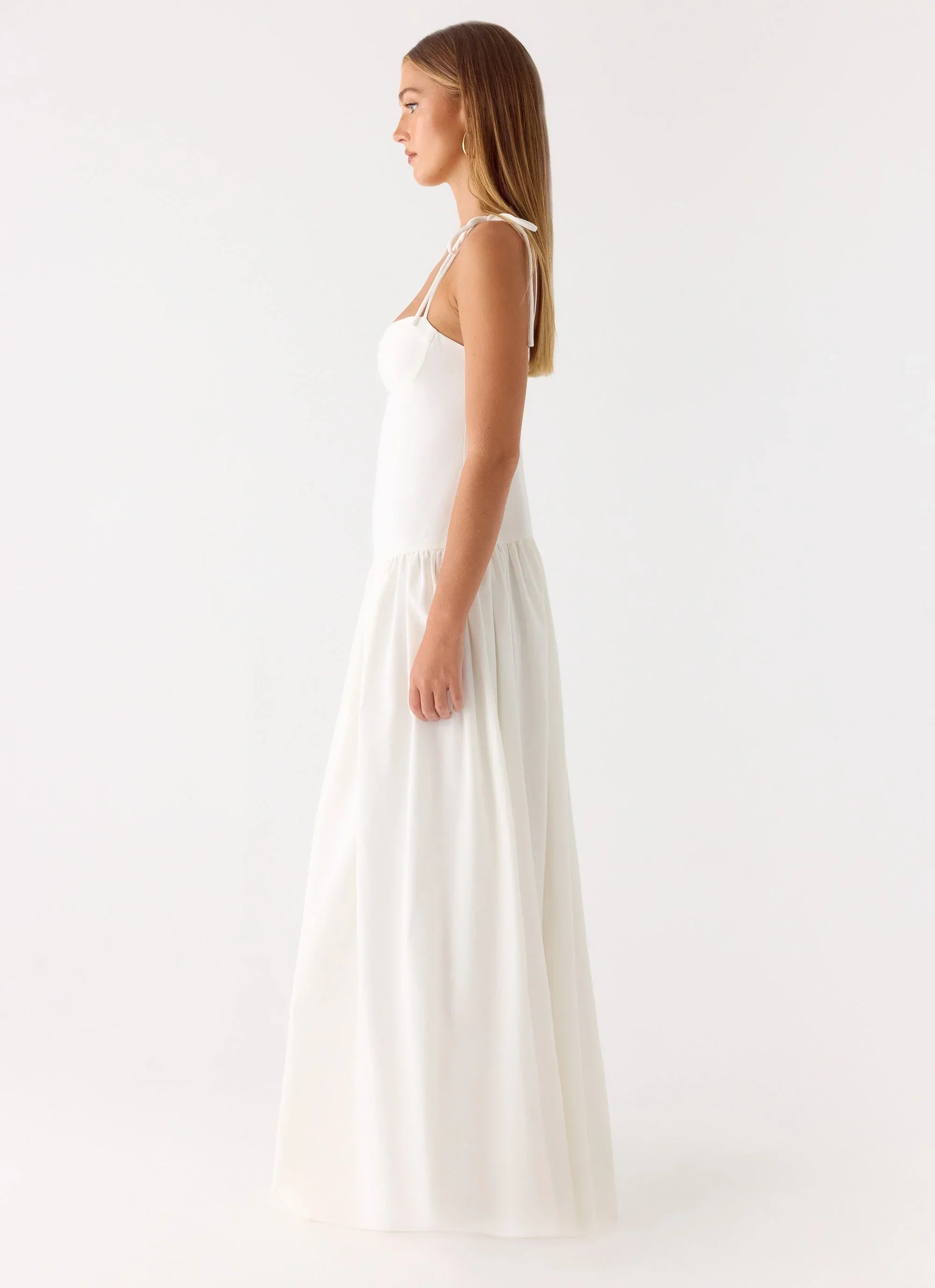 Giovanna Linen Maxi Dress - White - luluinthesky