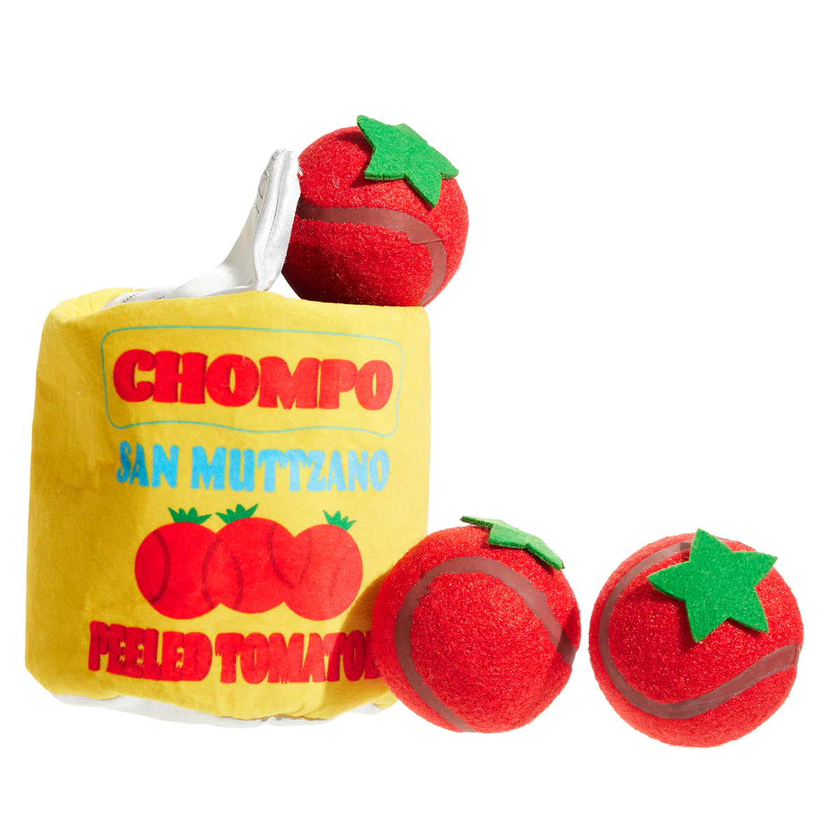 San Muttzano Tomatoes Plush Multi-Part Enrichment + Fetch Dog Toy