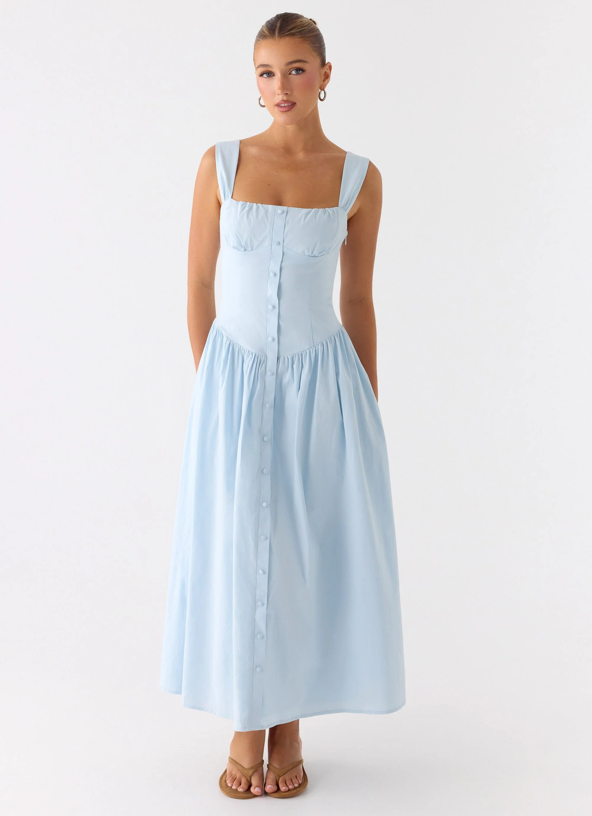 Emmalina Midi Dress - Blue - luluinthesky