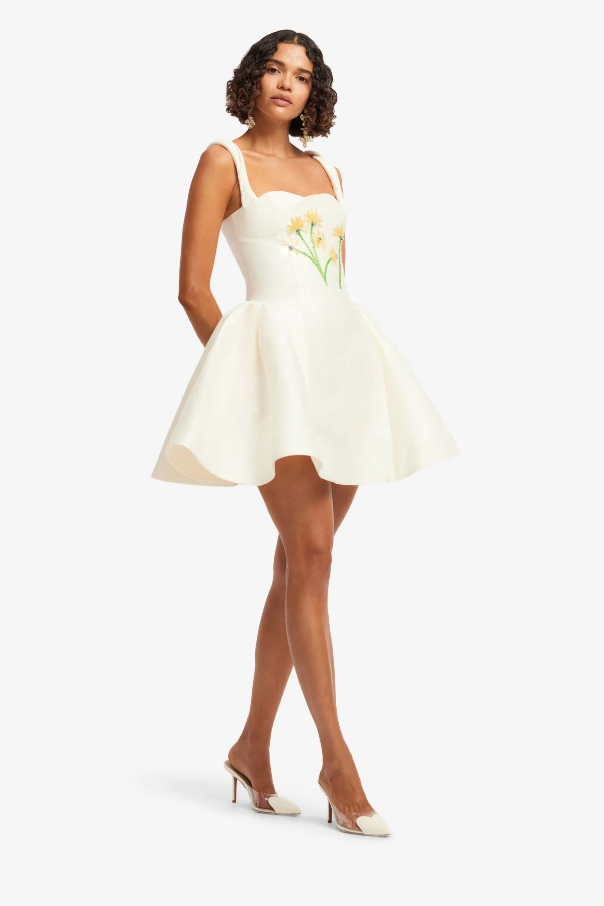 Ariel Embellished Wool Mini Dress - Wildflower