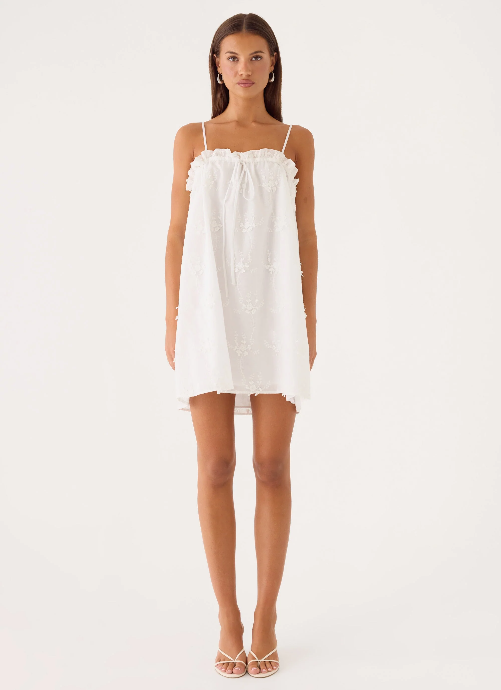 Mianna Cotton Mini Dress - White - luluinthesky