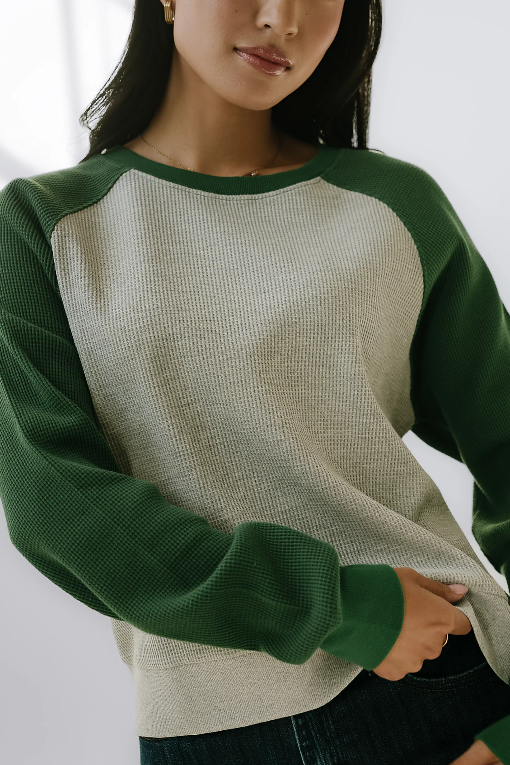 Franklin Contrast Top in Green
