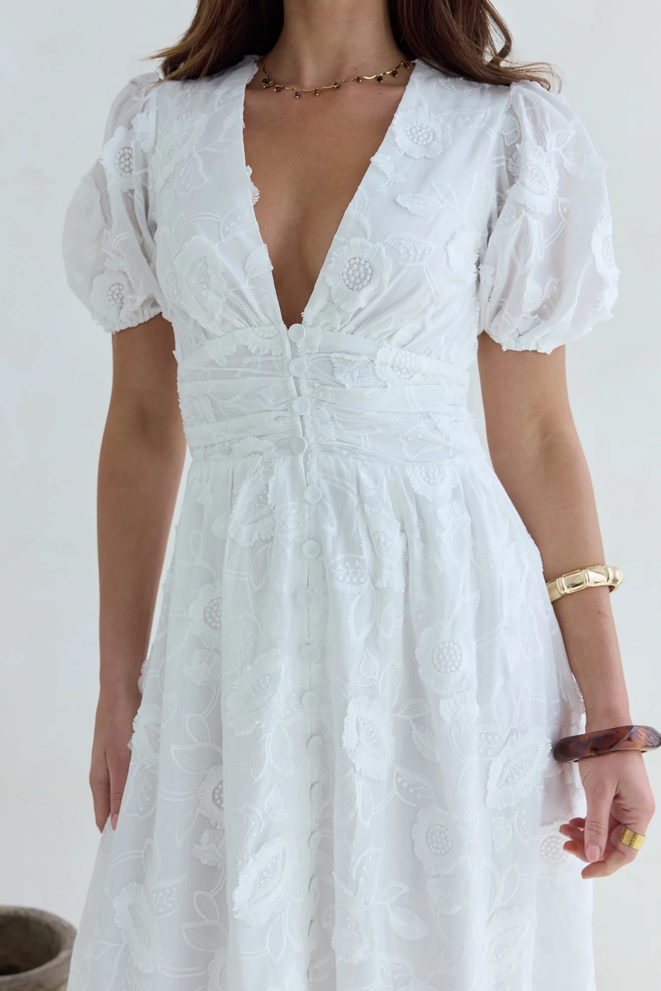 Busy Bee Maxi Dress White - luluinthesky