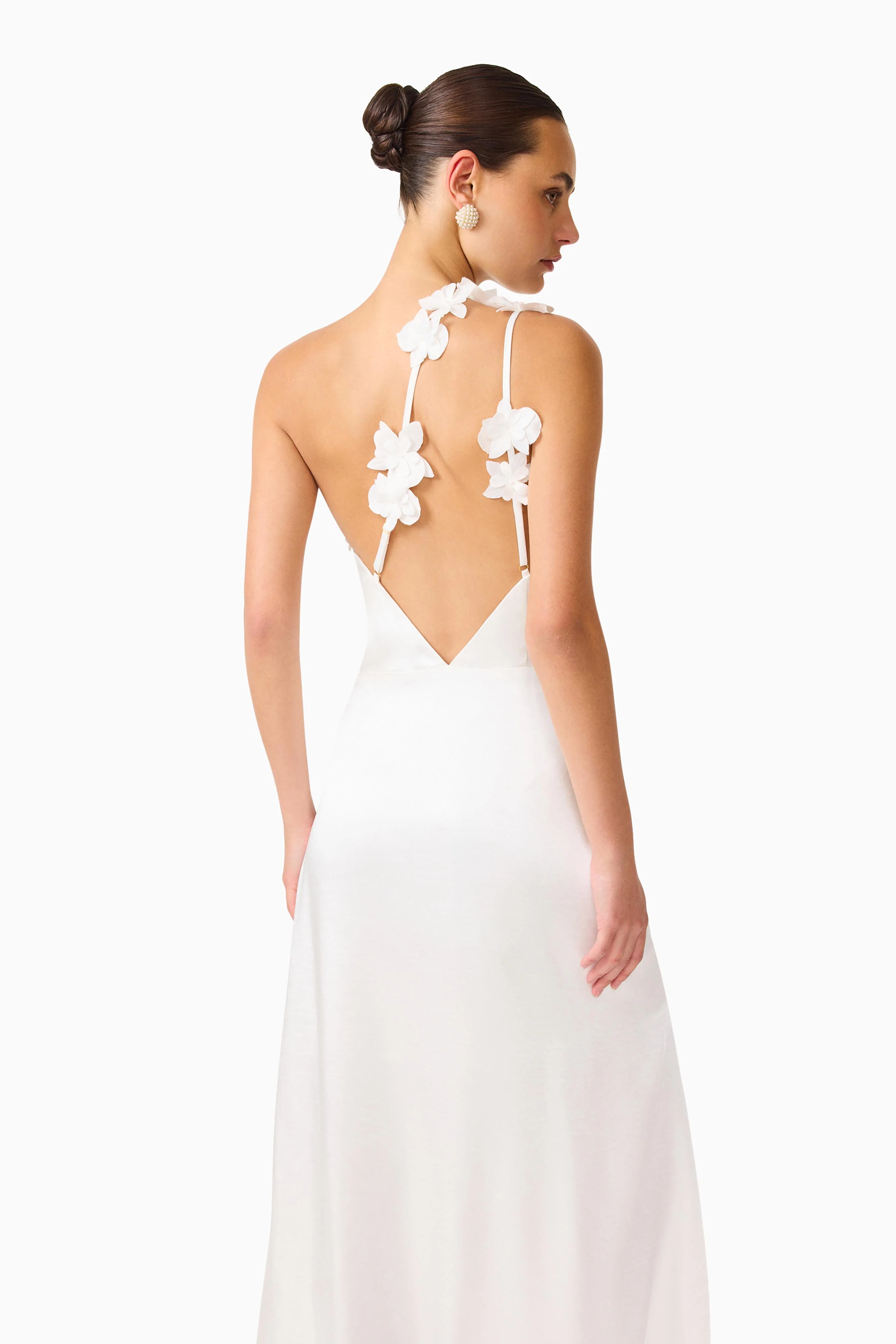 Erielle Asymmetrical Gown in White