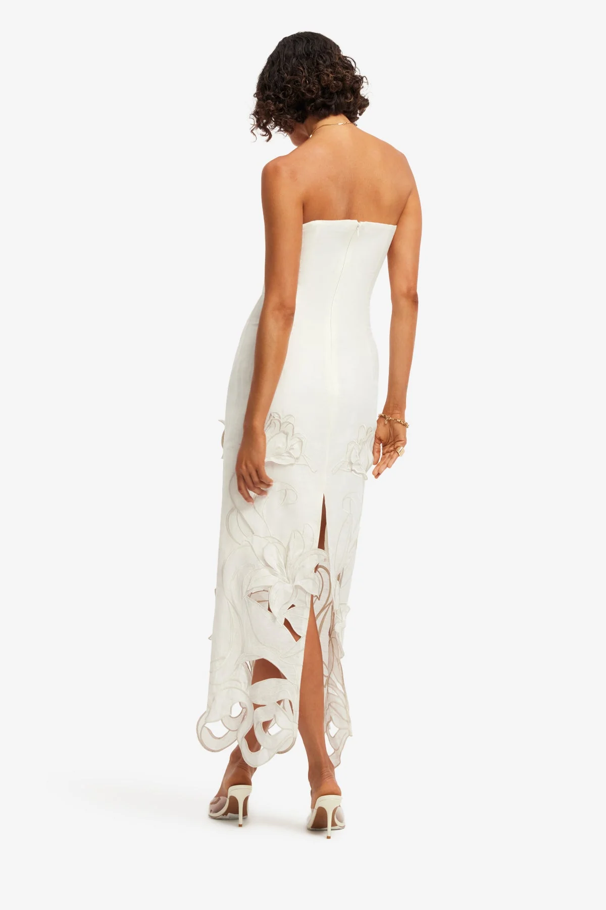 Rayna Appliqué Bustier Maxi Dress - Lily in Snow