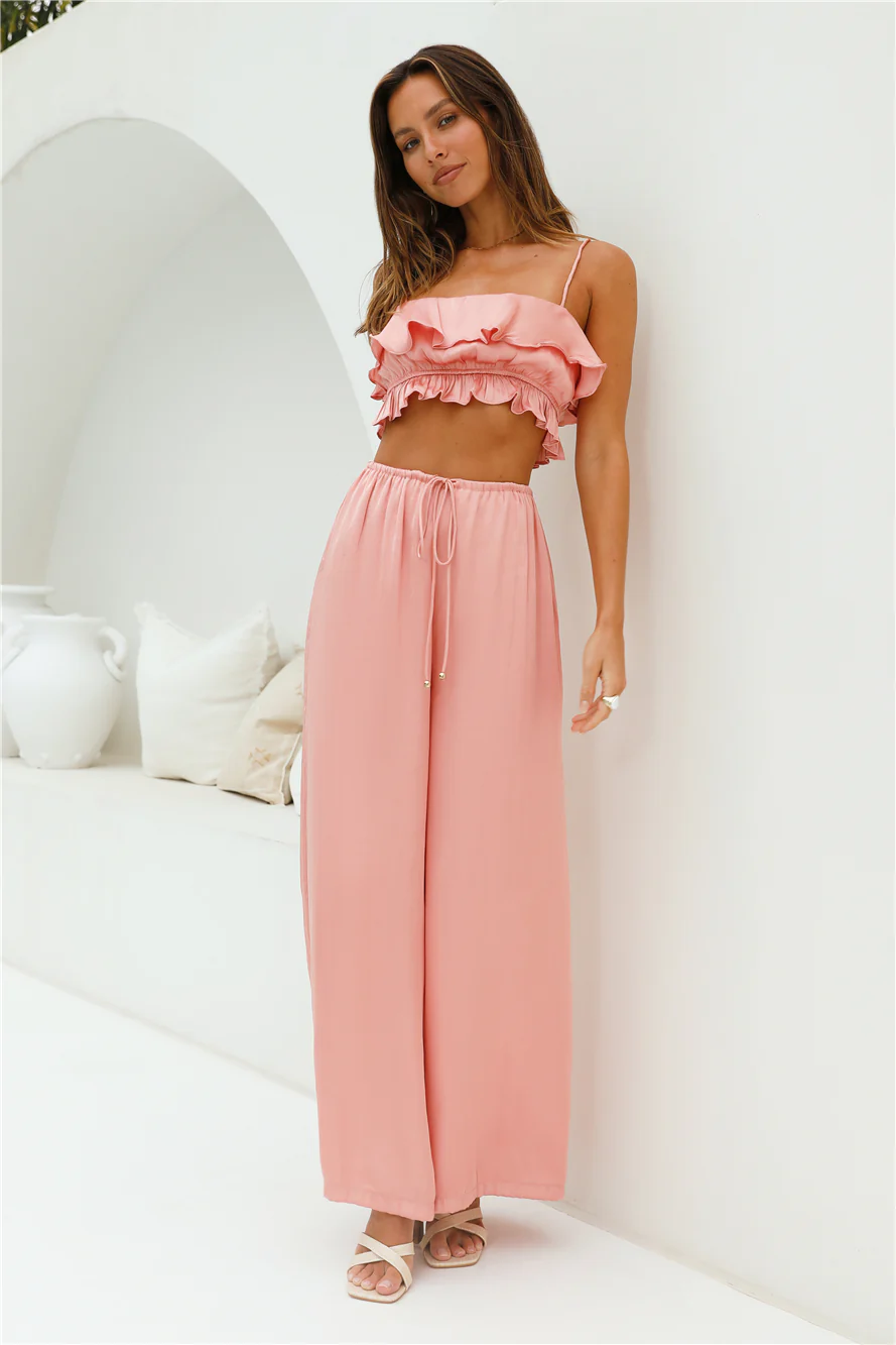 Coral Cove Satin Crop Top Orange