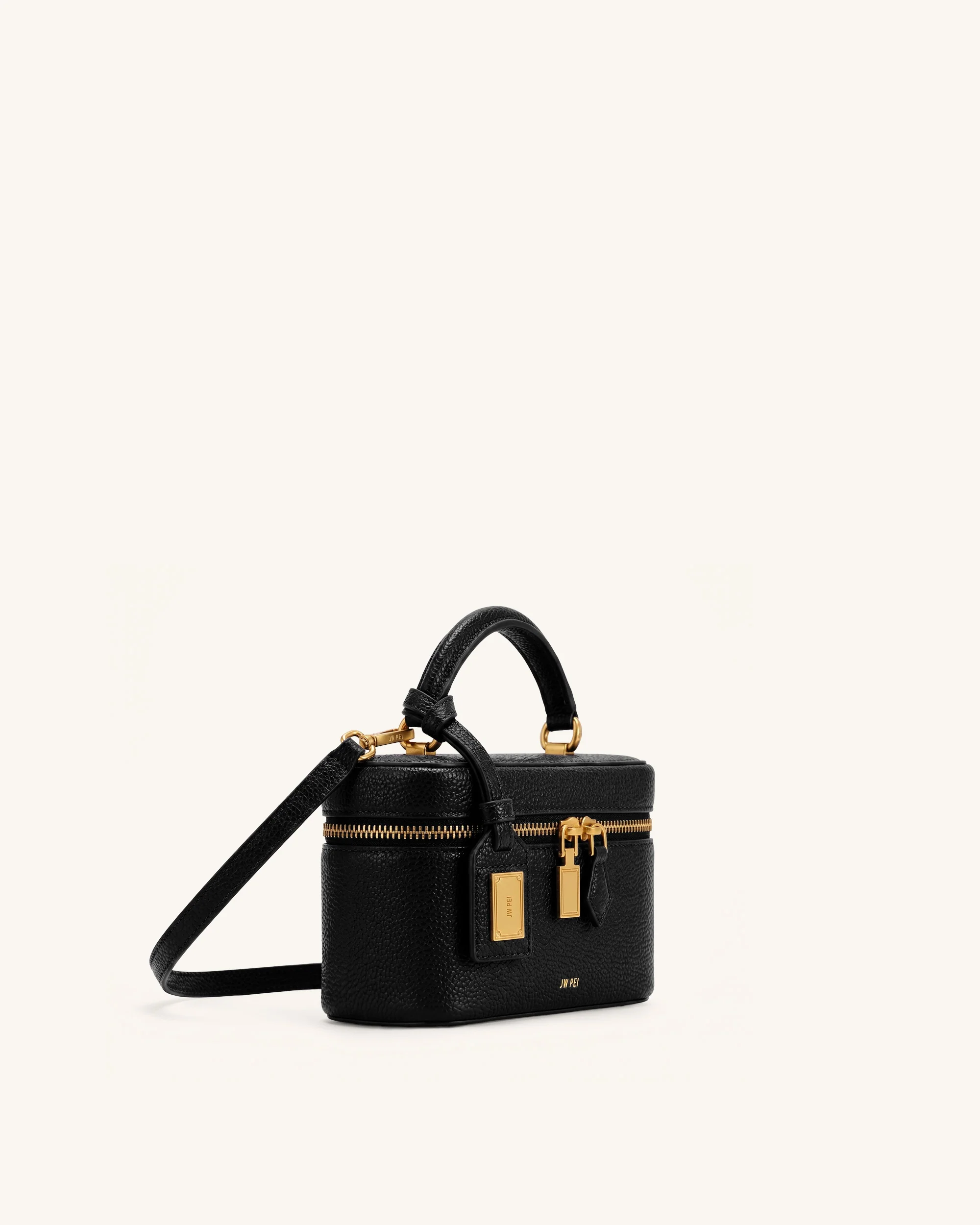 Cleo Box Shape Top Handle Bag - Ink Black