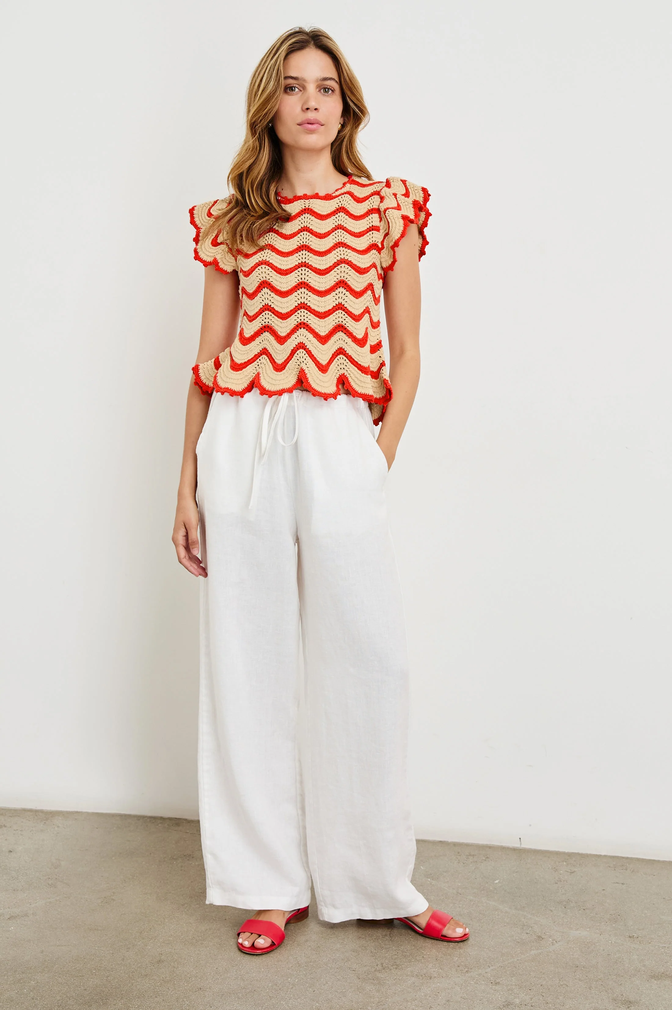 Coen Top - Cherry Oat Stripe