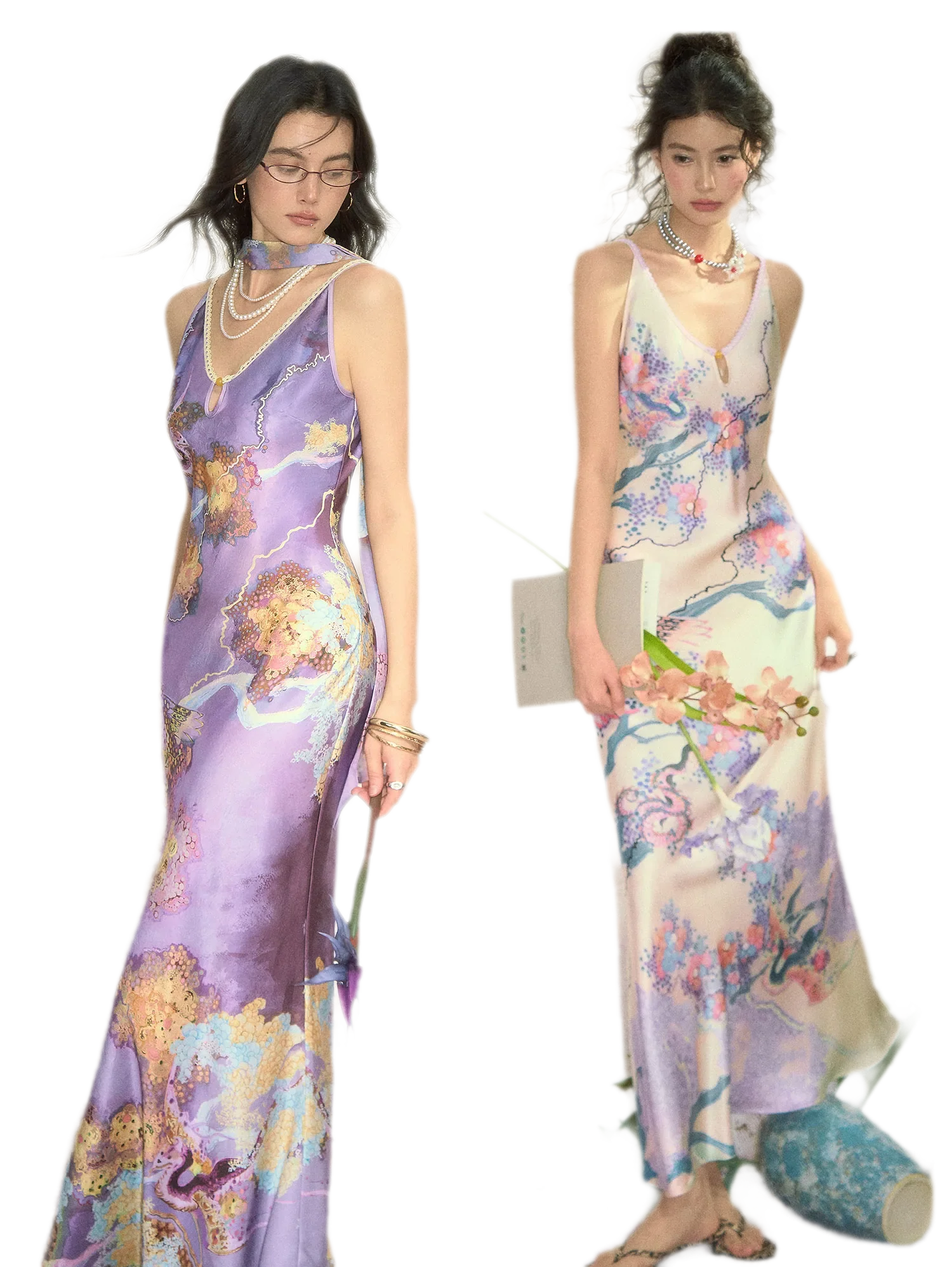 Satin Fishtail Slip Dress