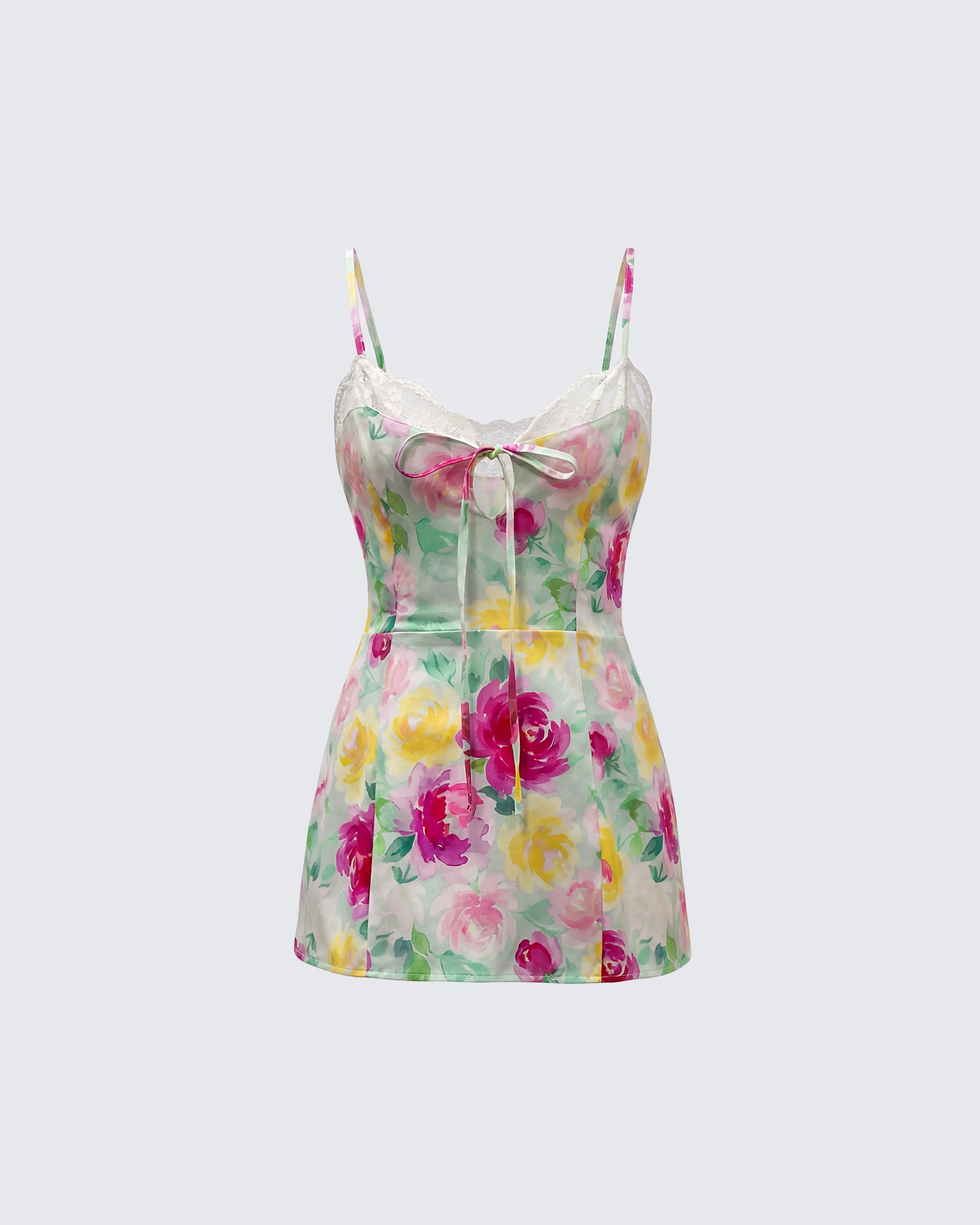 Heide Multi Printed Stretch Sateen Bodysuit Mini Dress