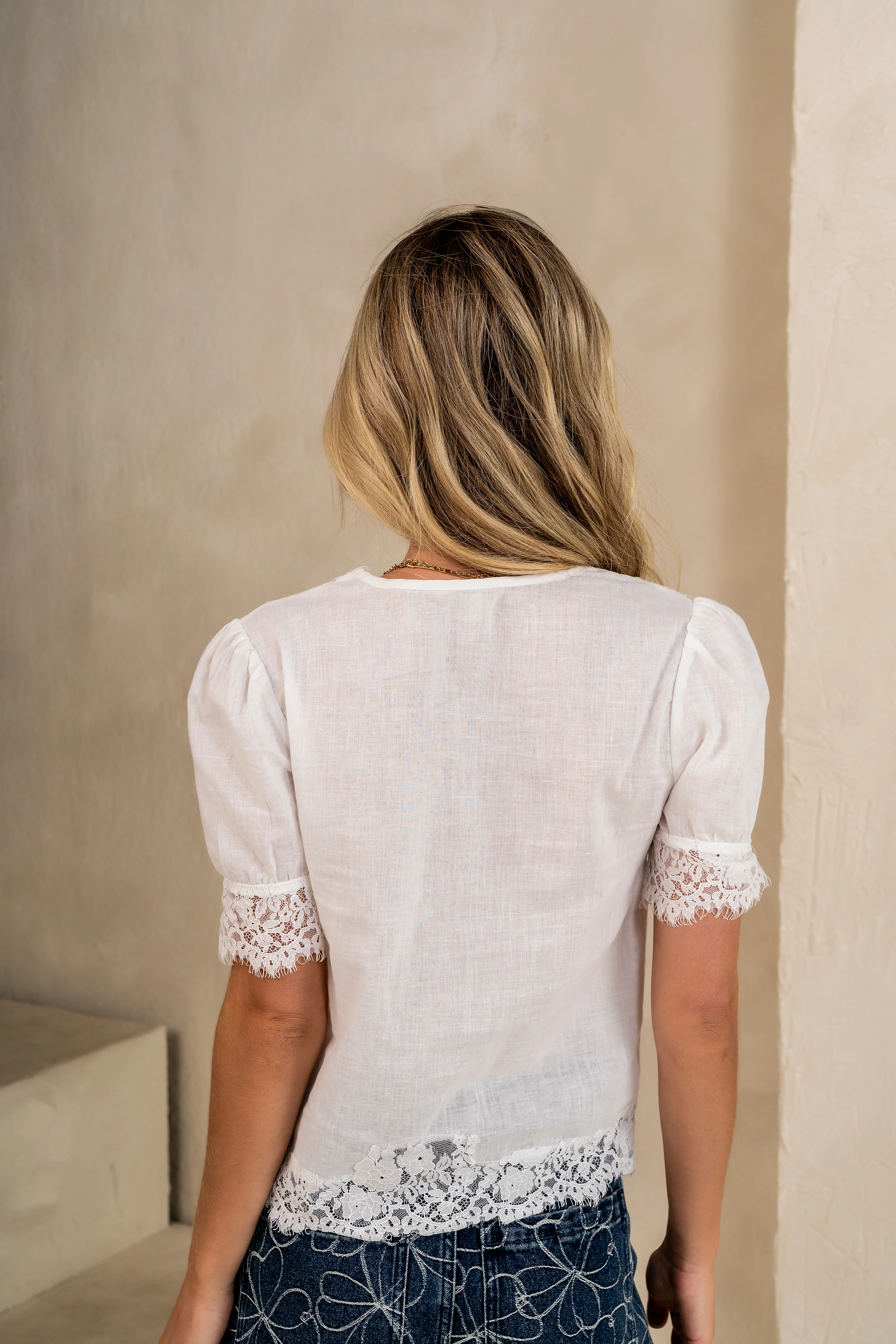 Kora Lace Trim Blouse