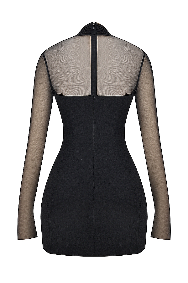 Black Plunge Mini Dress